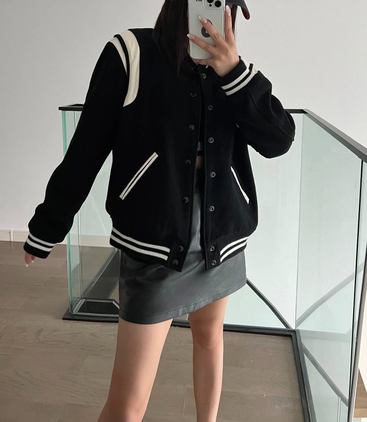 Saint Laurent Paris Saint Laurent Black White Varsity Jacket Size US M / EU 48-50 / 2 - 3 Thumbnail