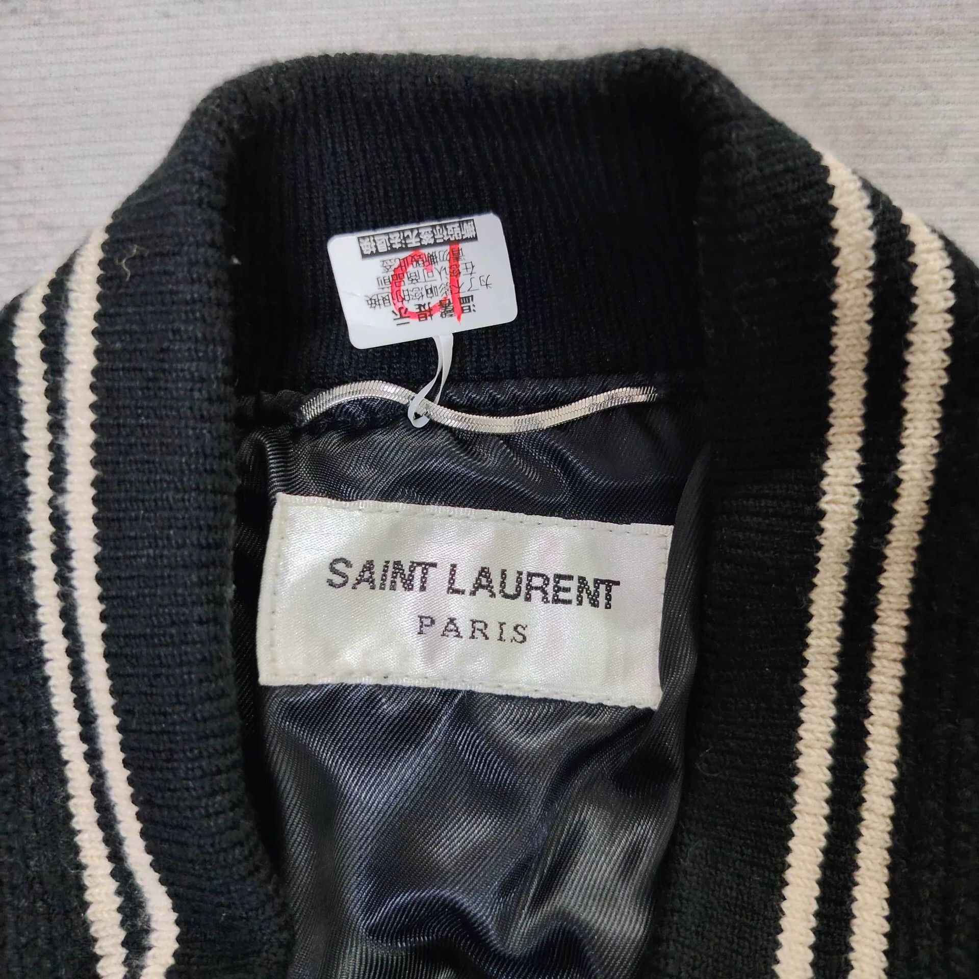 Saint Laurent Paris Saint Laurent Black Varsity Jacket Size US L / EU 52-54 / 3 - 3 Thumbnail