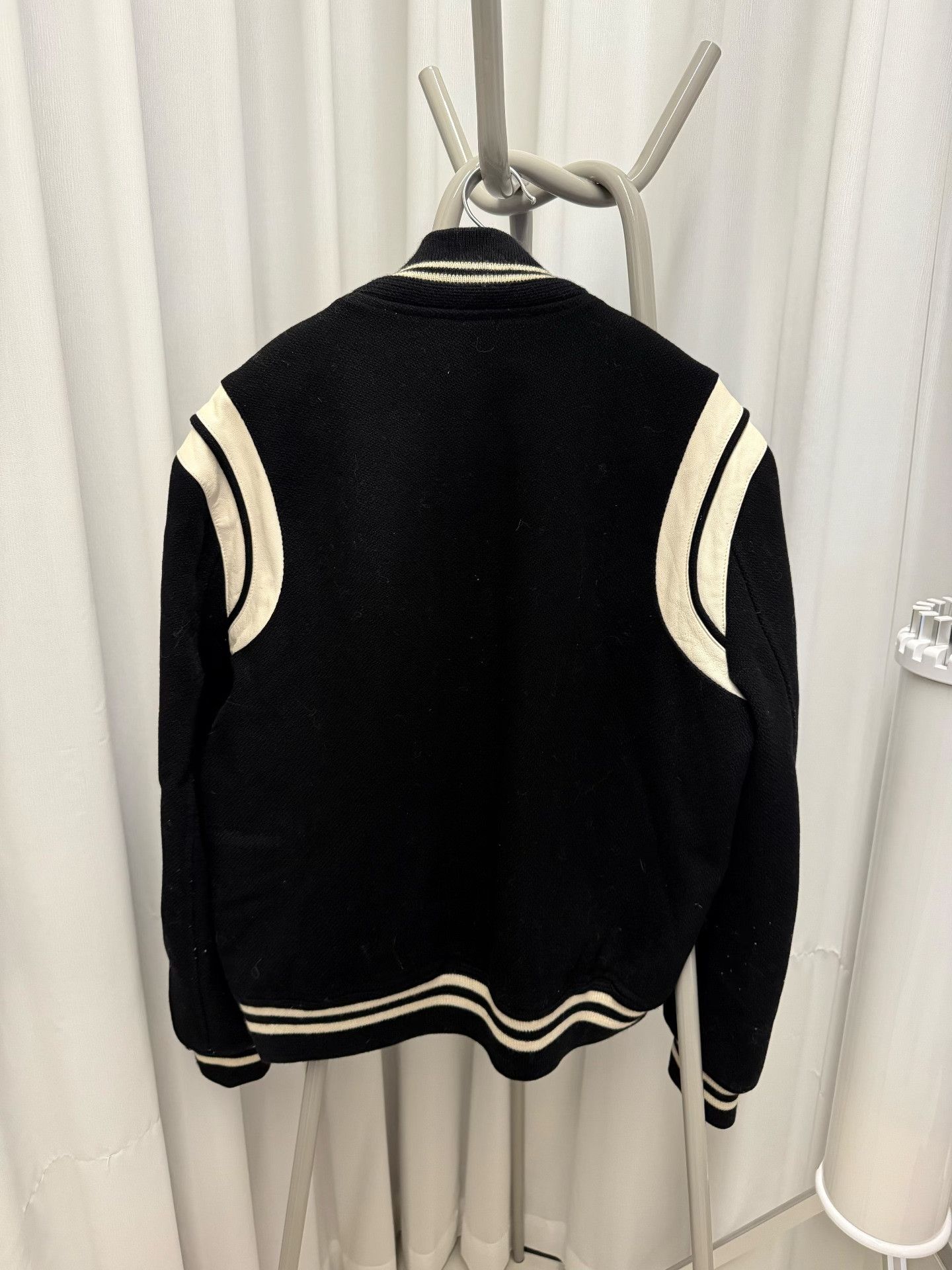 Saint Laurent Paris Saint Laurent Black White Varsity Jacket Size US M / EU 48-50 / 2 - 2 Thumbnail