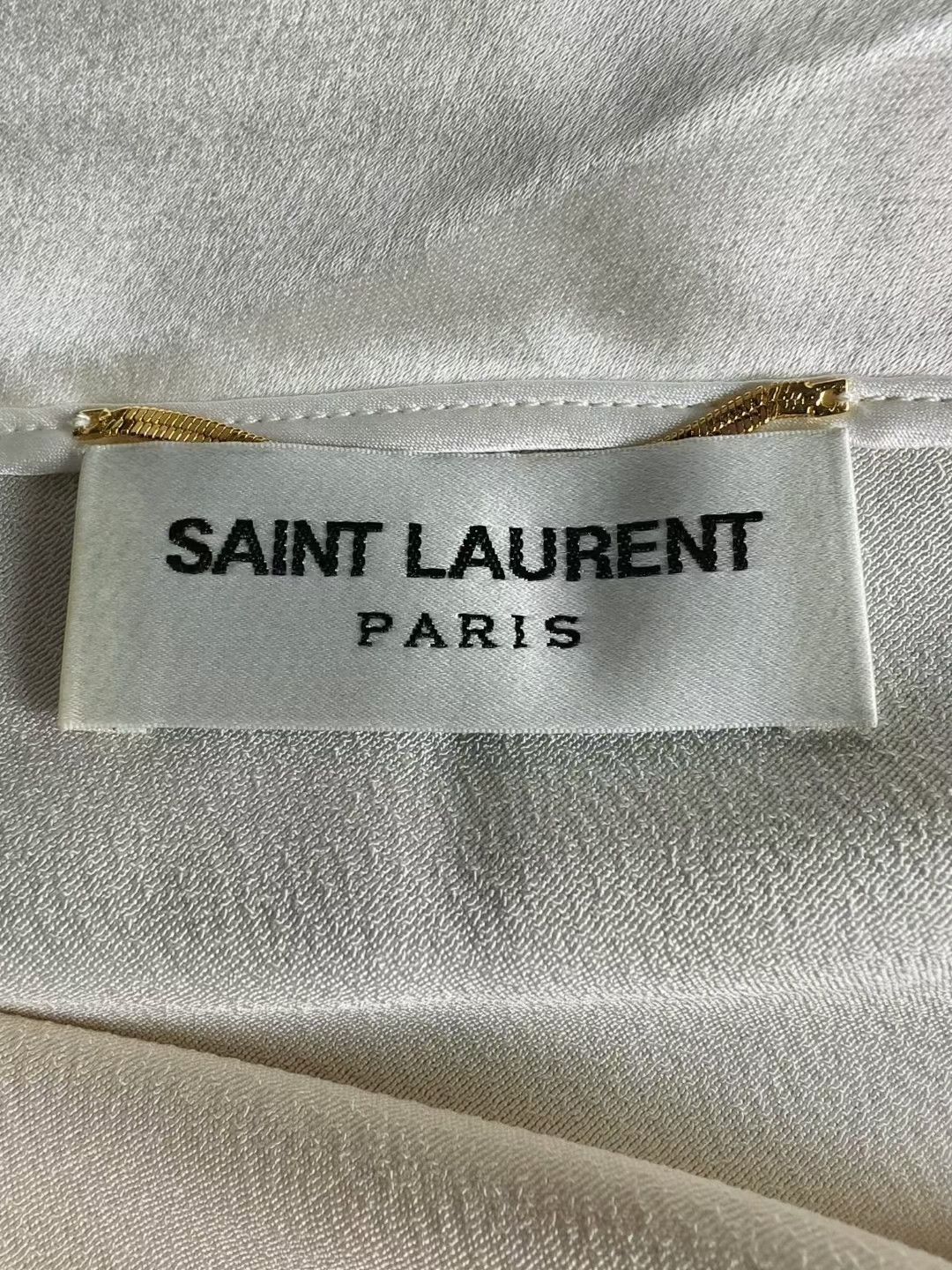 Saint Laurent Paris Saint Laurent Cream Crisscross Back Slip Dress Size XS / US 0-2 / IT 36-38 - 5 Thumbnail