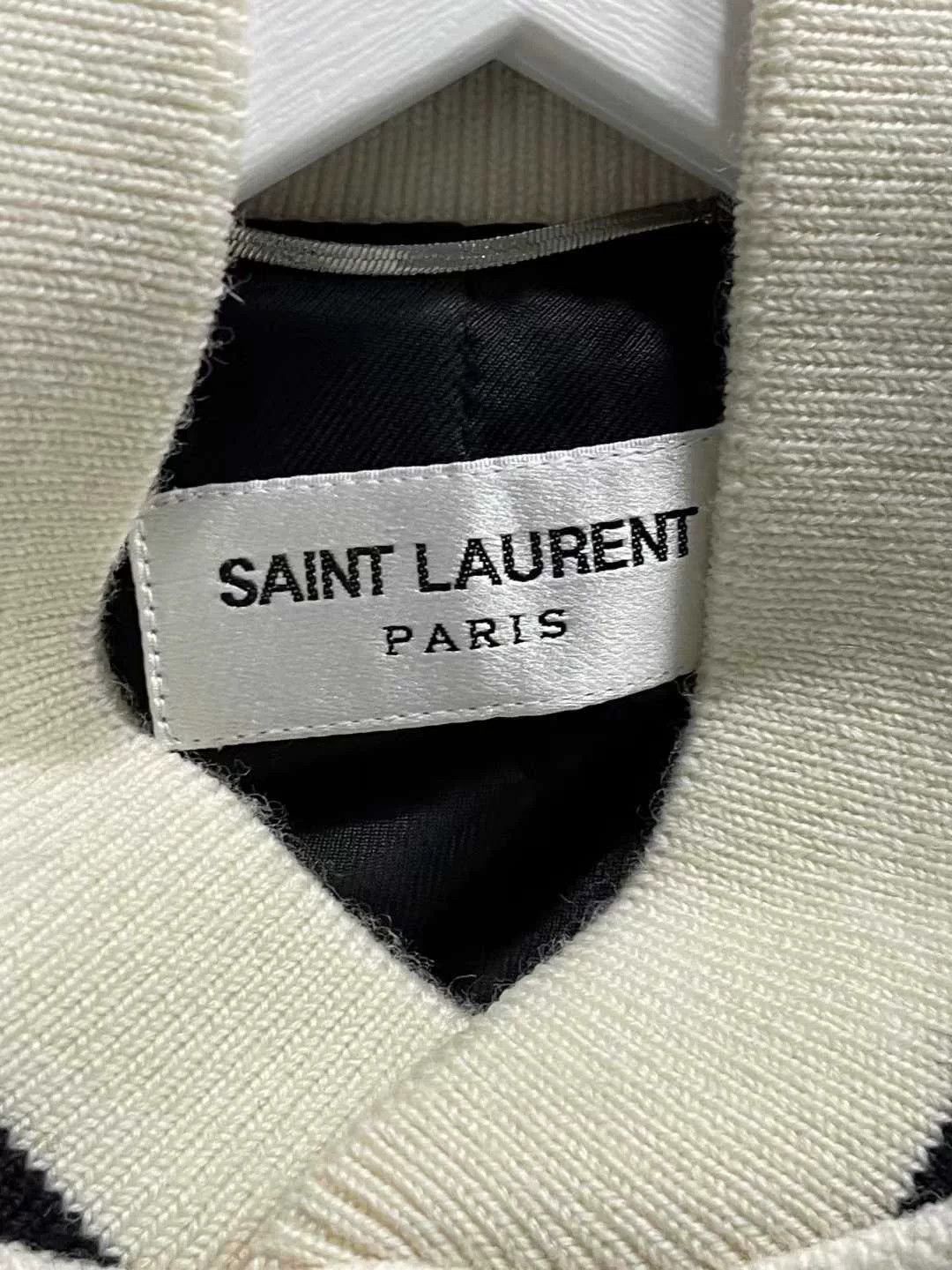 Saint Laurent Paris Saint Laurent White Baseball Jacket Size US XS / EU 42 / 0 - 5 Thumbnail