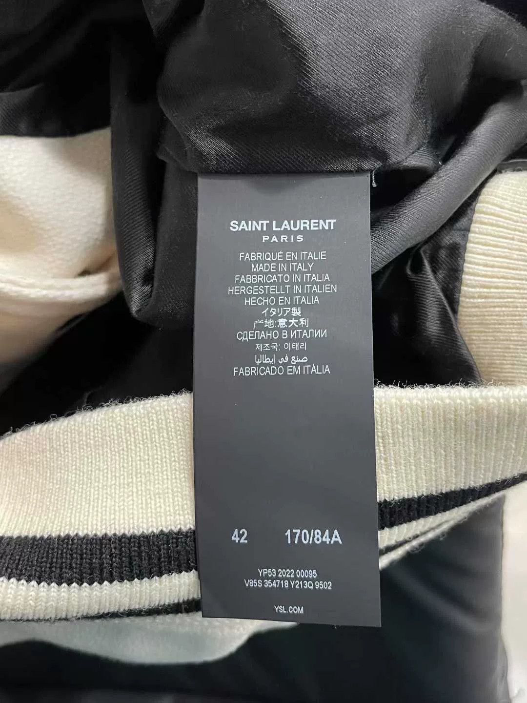 Saint Laurent Paris Saint Laurent White Baseball Jacket Size US XS / EU 42 / 0 - 6 Thumbnail