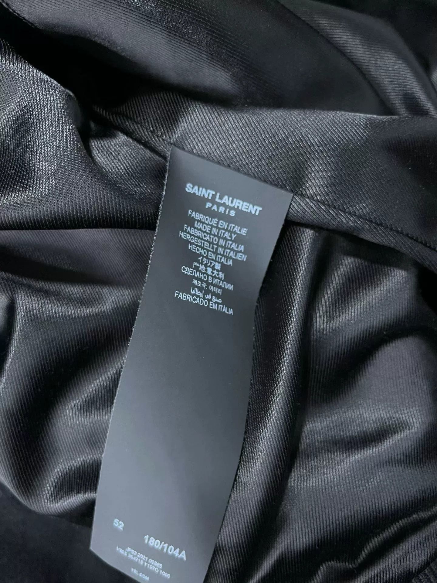 Saint Laurent Paris Saint Laurent Black Leather Sleeves Baseball Jacket Size US L / EU 52-54 / 3 - 6 Thumbnail
