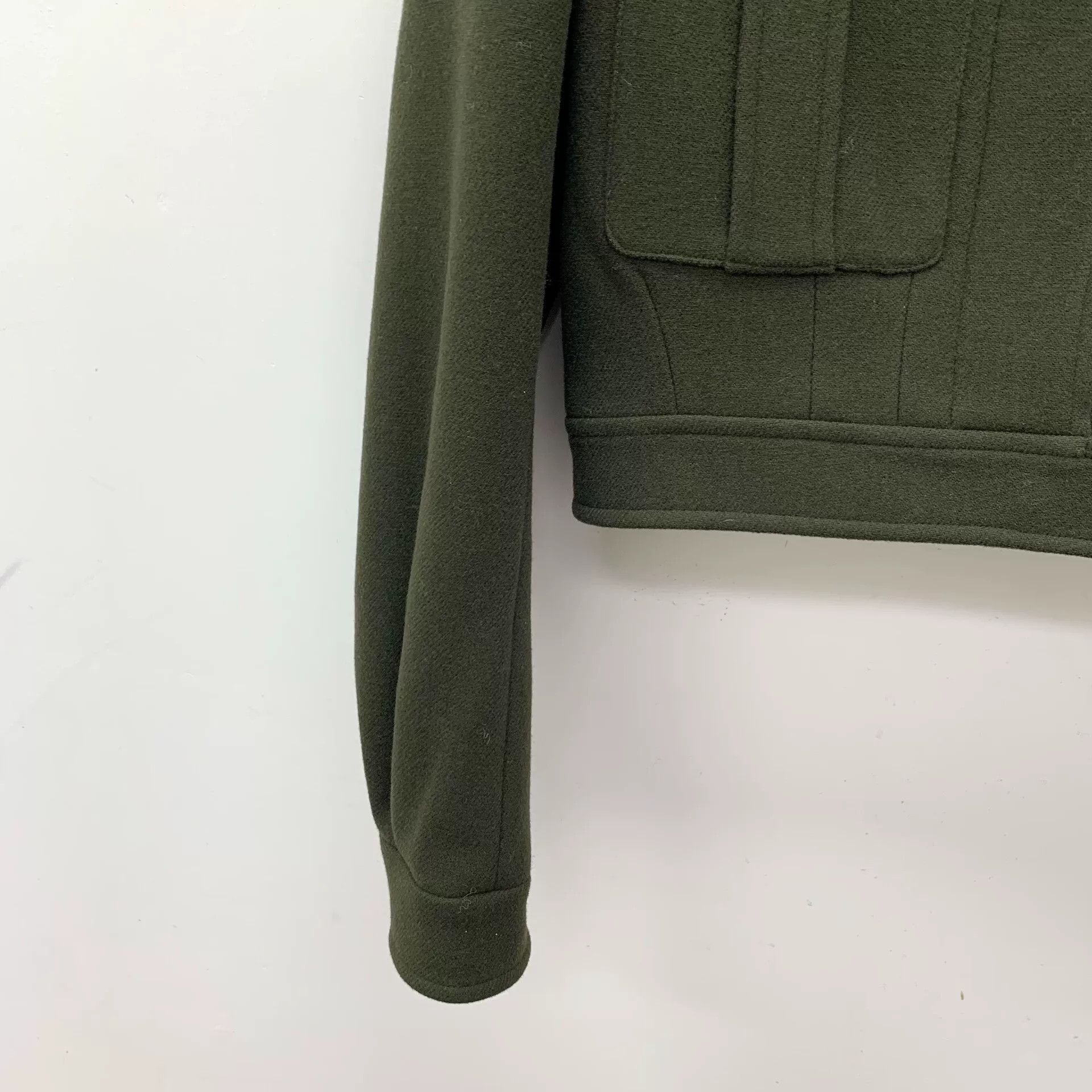 Saint Laurent Paris Saint Laurent Green Cropped Wool Jacket Size S / US 4 / IT 40 - 4 Thumbnail
