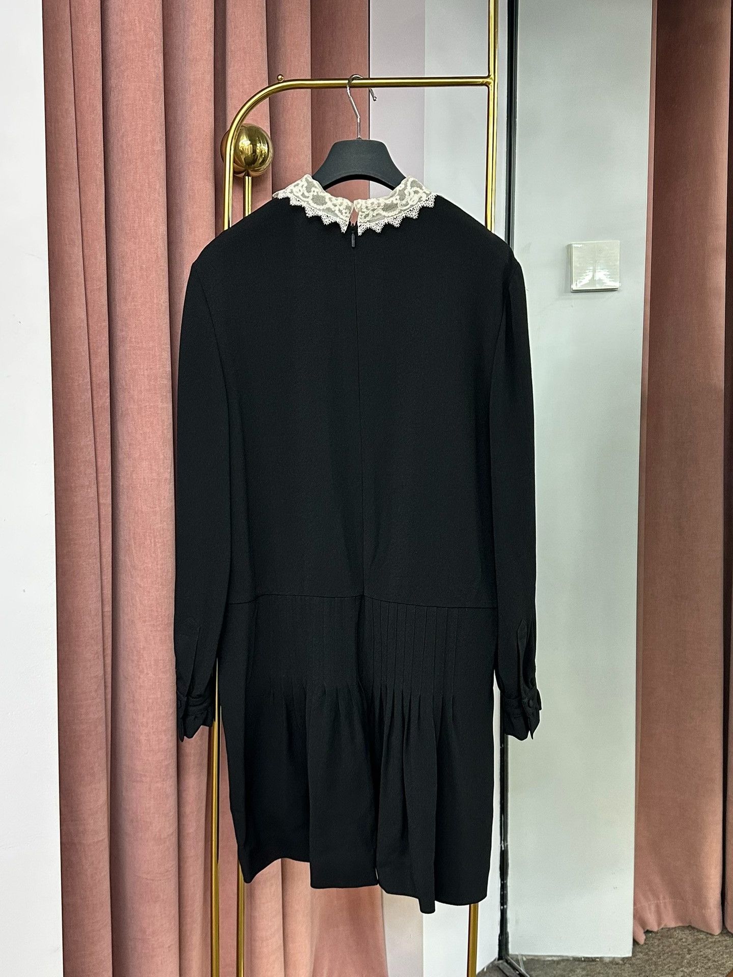 Saint Laurent Paris Saint Laurent Black Lace Collar Dress Size M / US 6-8 / IT 42-44 - 3 Thumbnail