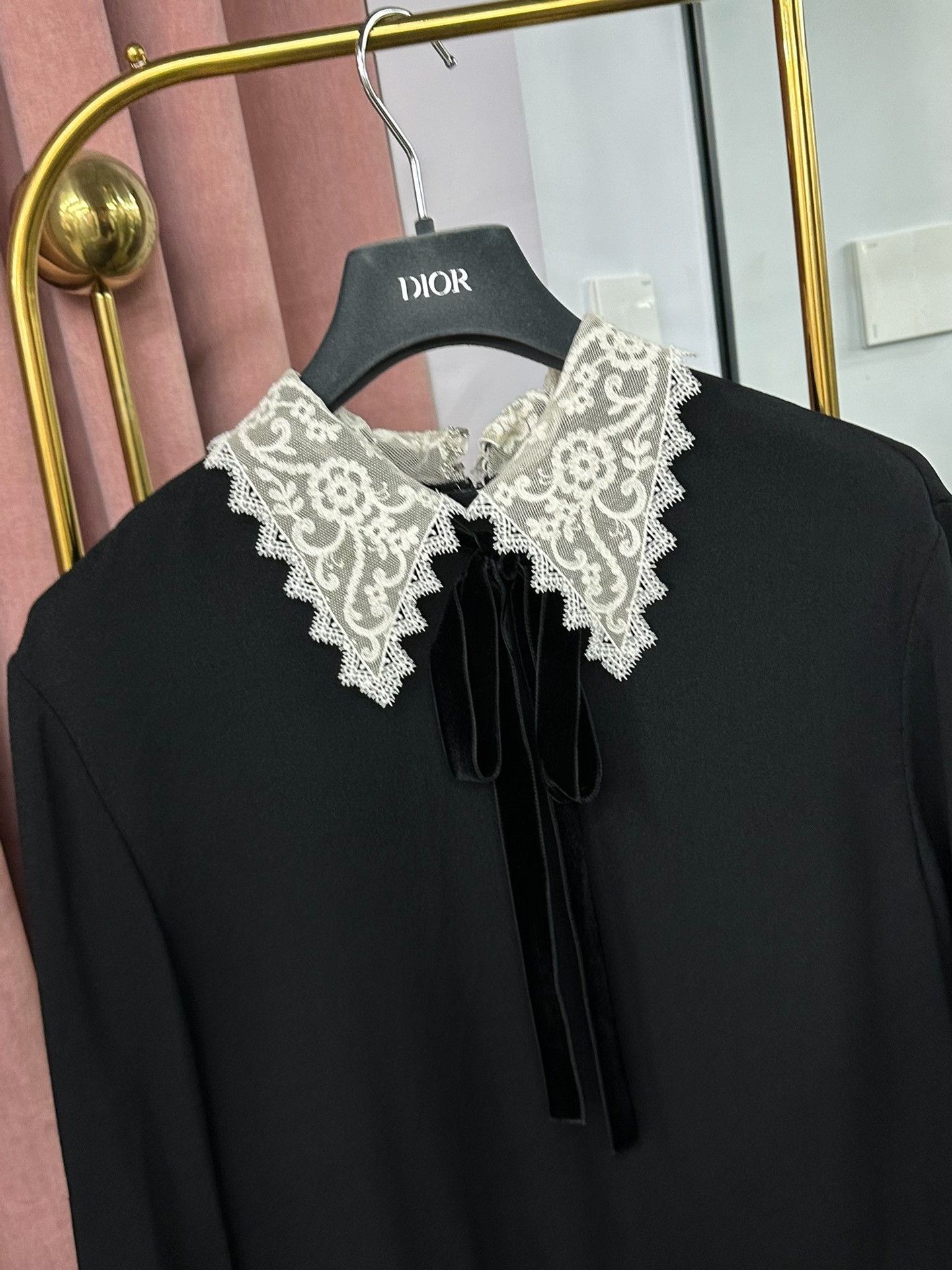 Saint Laurent Paris Saint Laurent Black Lace Collar Dress Size M / US 6-8 / IT 42-44 - 2 Thumbnail