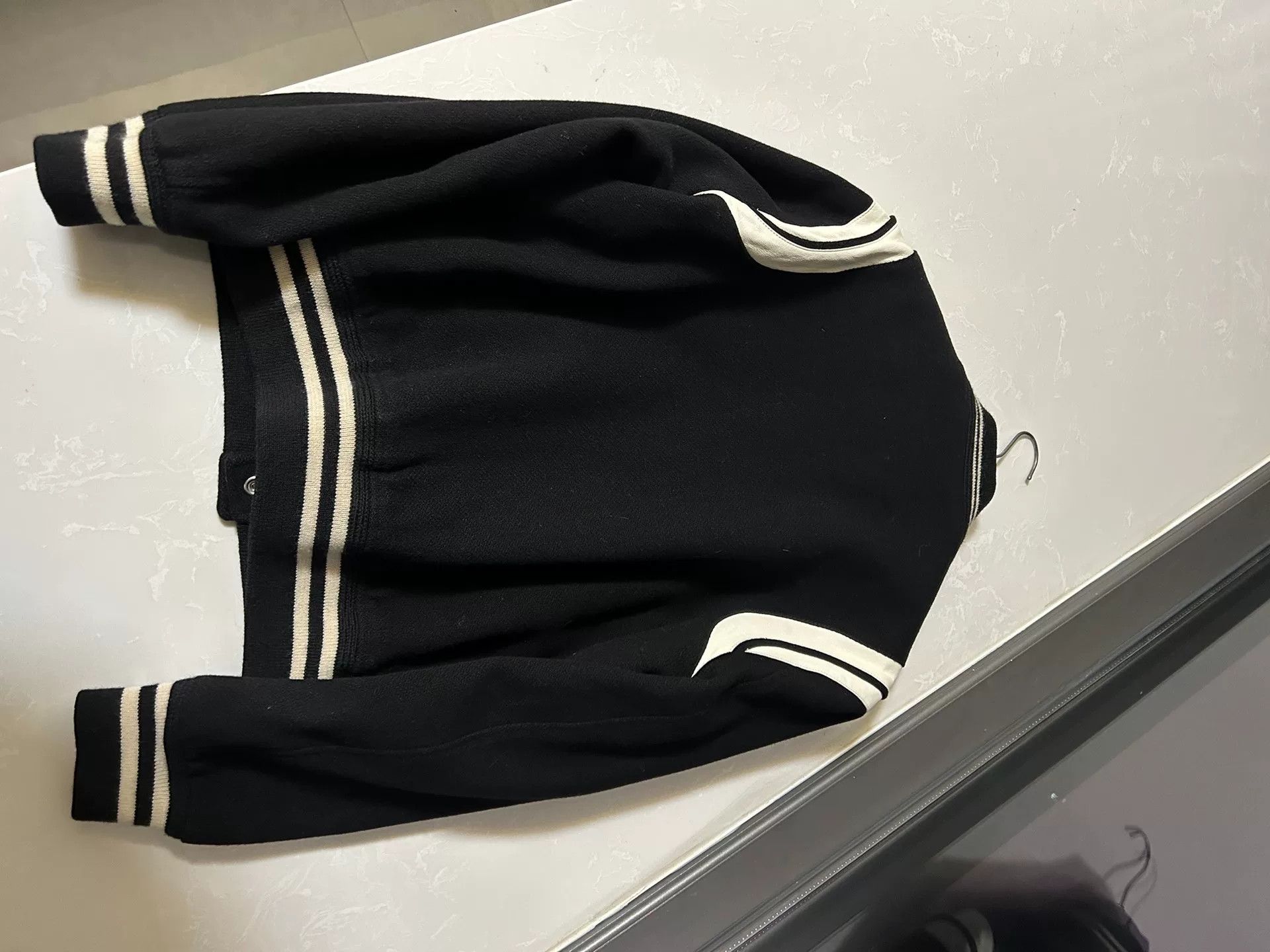 Saint Laurent Paris Saint Laurent Black White Baseball Jacket Size US L / EU 52-54 / 3 - 4 Thumbnail