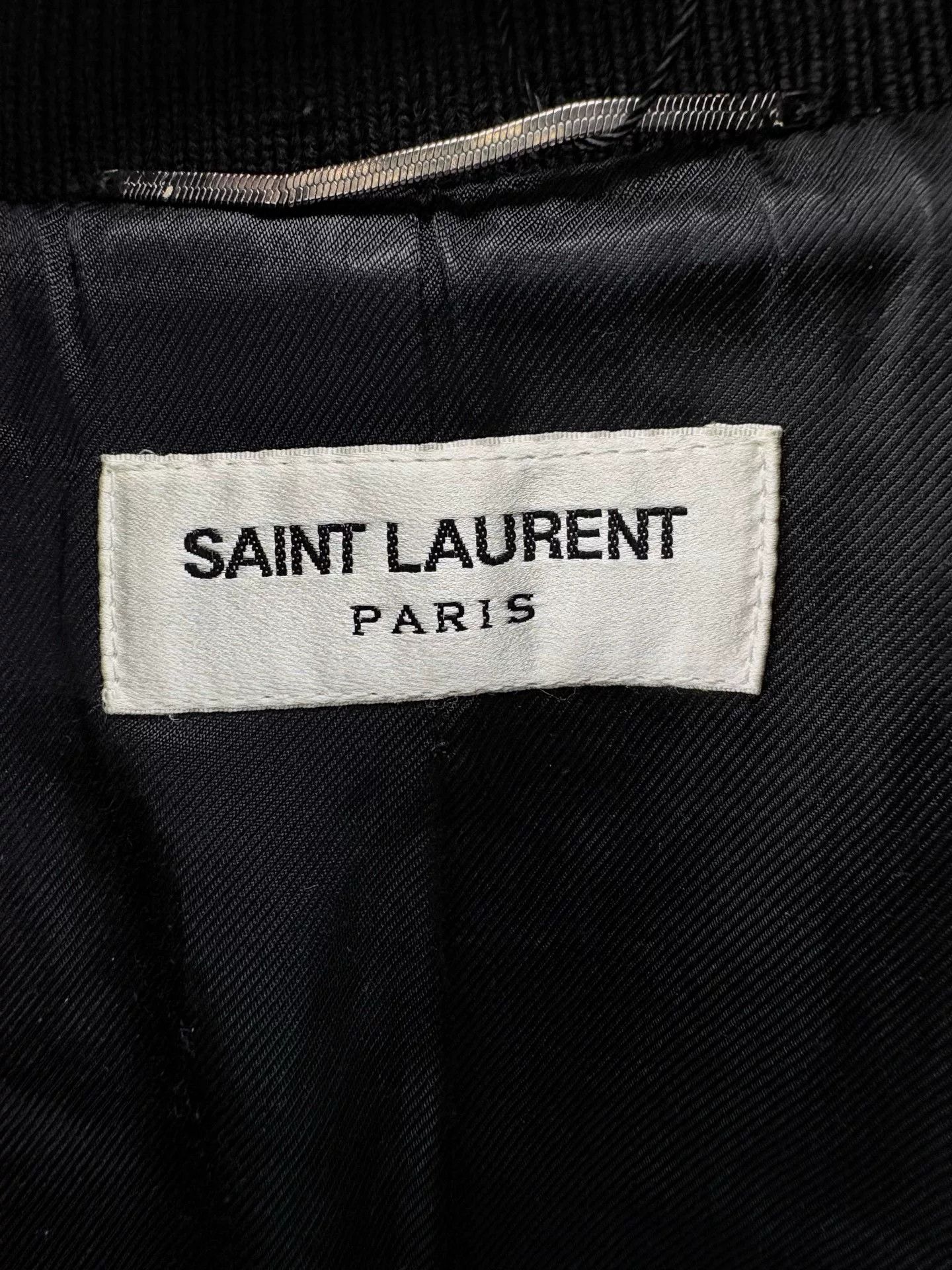 Saint Laurent Paris Saint Laurent Paris Leather Sleeve Baseball Jacket Size US L / EU 52-54 / 3 - 3 Thumbnail