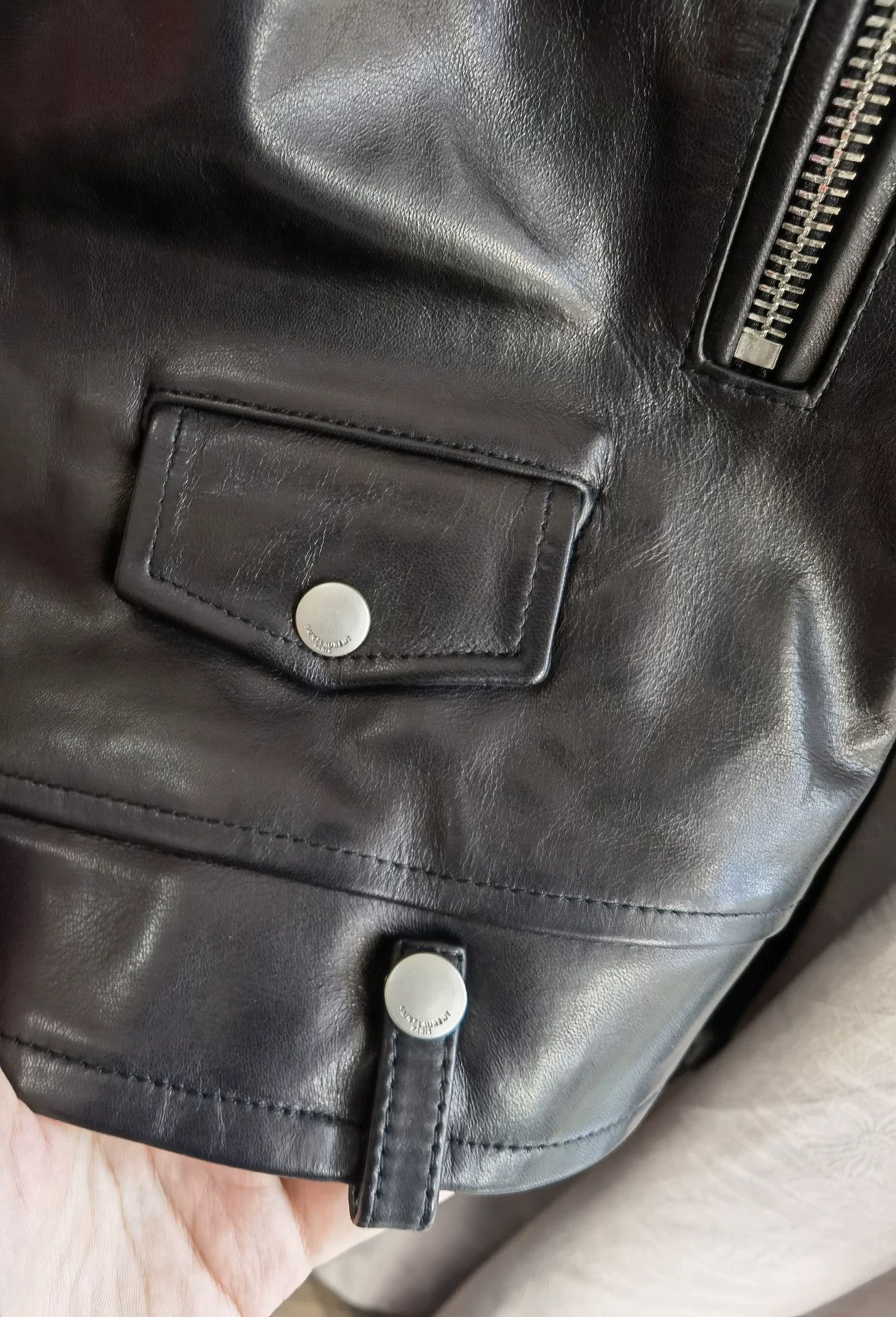 Saint Laurent Paris Saint Laurent Women's Leather Biker Jacket Size S / US 4 / IT 40 - 5 Thumbnail