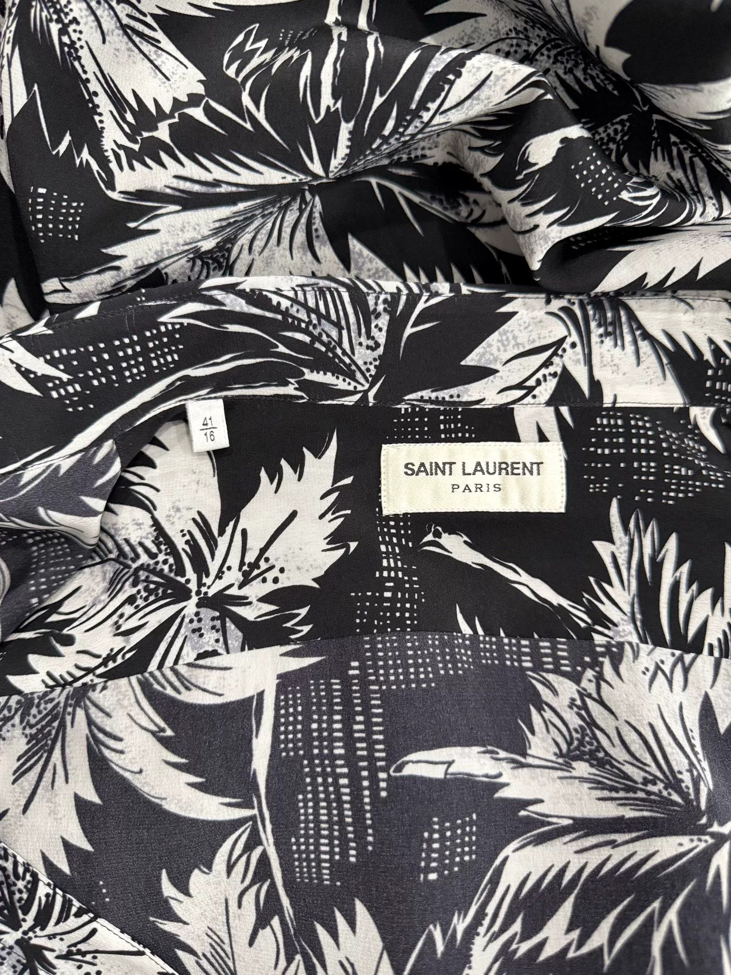 Saint Laurent Paris Saint Laurent 2014ss Black Silk Shirt Size US M / EU 48-50 / 2 - 4 Thumbnail