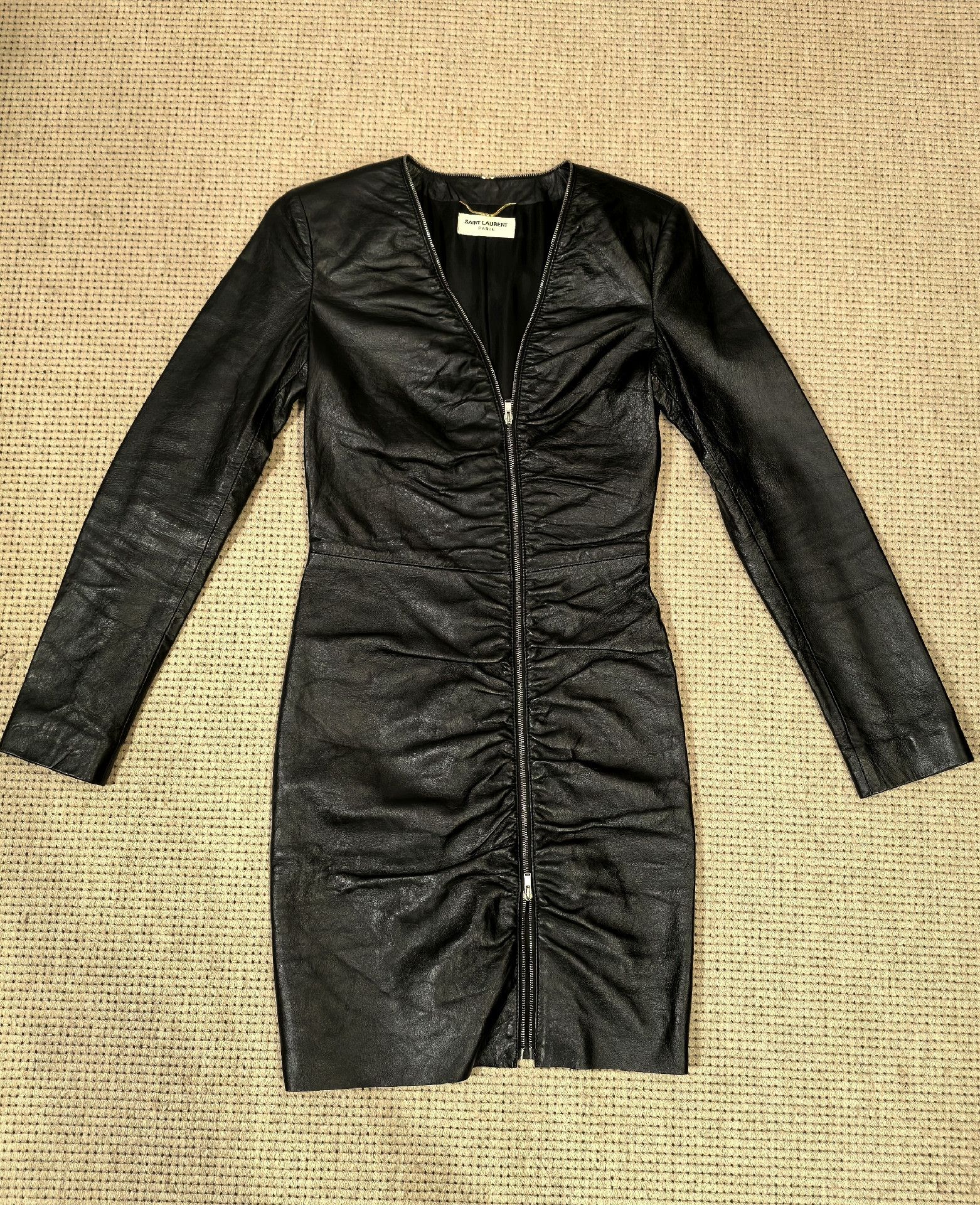 Saint Laurent Paris Saint Laurent Lambskin Showpiece Dress Size XS / US 0-2 / IT 36-38 - 2 Thumbnail