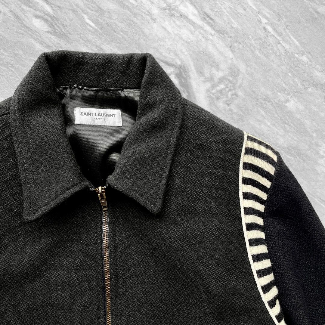 Saint Laurent Paris Saint Laurent Striped Zip Baseball Jacket Size US M / EU 48-50 / 2 - 3 Thumbnail