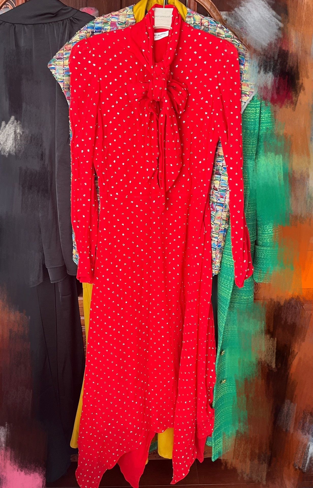 Saint Laurent Paris Saint Laurent Sequin Long Sleeve Dress Size S / US 4 / IT 40 - 3 Thumbnail