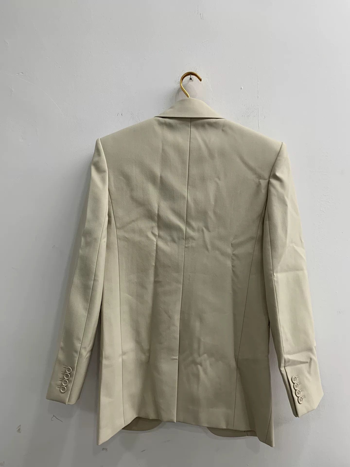 Saint Laurent Paris Saint Laurent Beige Wool Blazer Women's Size XXS / US 00 / IT 34 - 2 Thumbnail