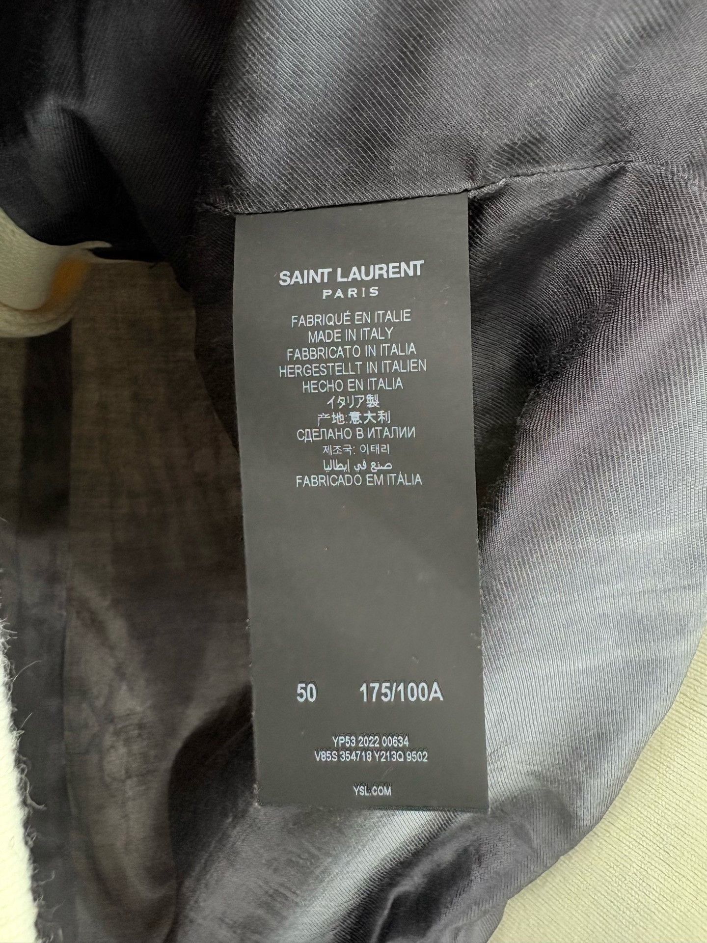 Saint Laurent Paris Saint Laurent White Leather Sleeves Baseball Jacket Size US M / EU 48-50 / 2 - 5 Thumbnail