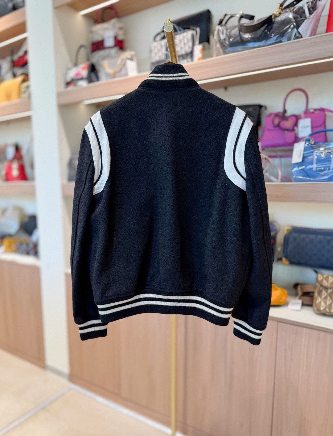 Saint Laurent Paris Saint Laurent Black White Varsity Jacket Size US M / EU 48-50 / 2 - 2 Thumbnail