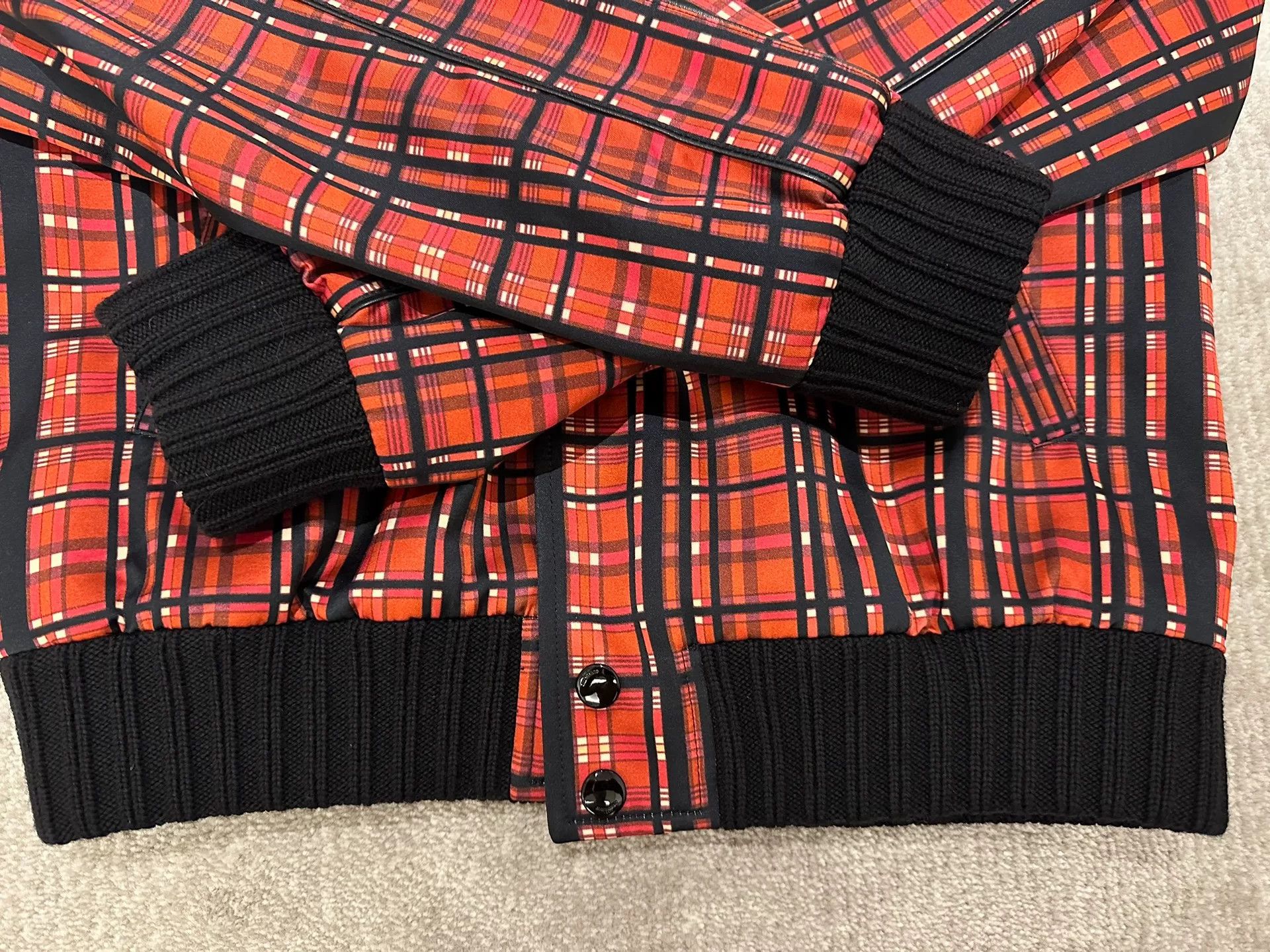 Saint Laurent Paris Saint Laurent Red Plaid Bomber Jacket Size US S / EU 44-46 / 1 - 3 Thumbnail