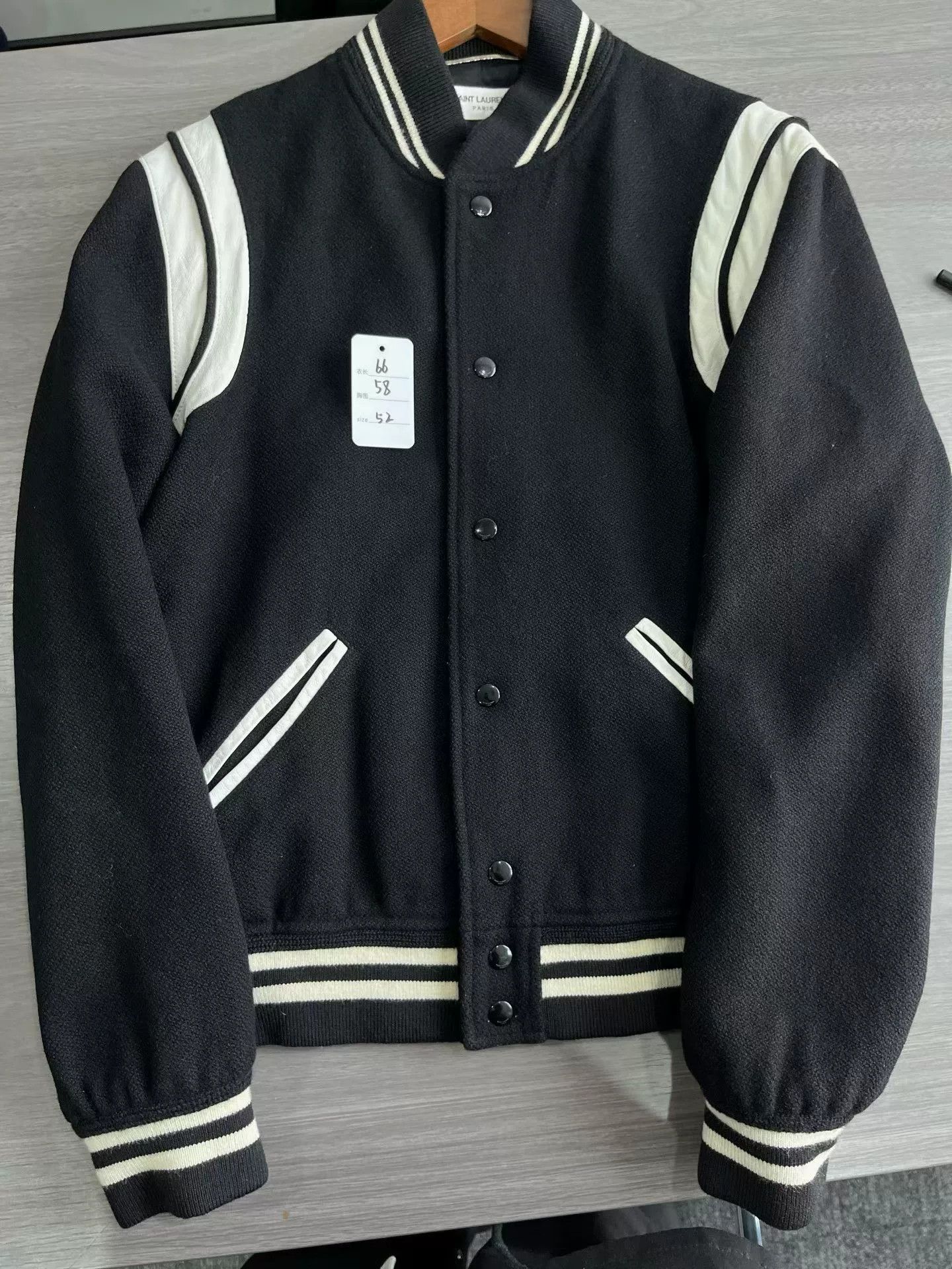 Saint Laurent Paris Saint Laurent Black Baseball Jacket Size US L / EU 52-54 / 3 - 8 Thumbnail