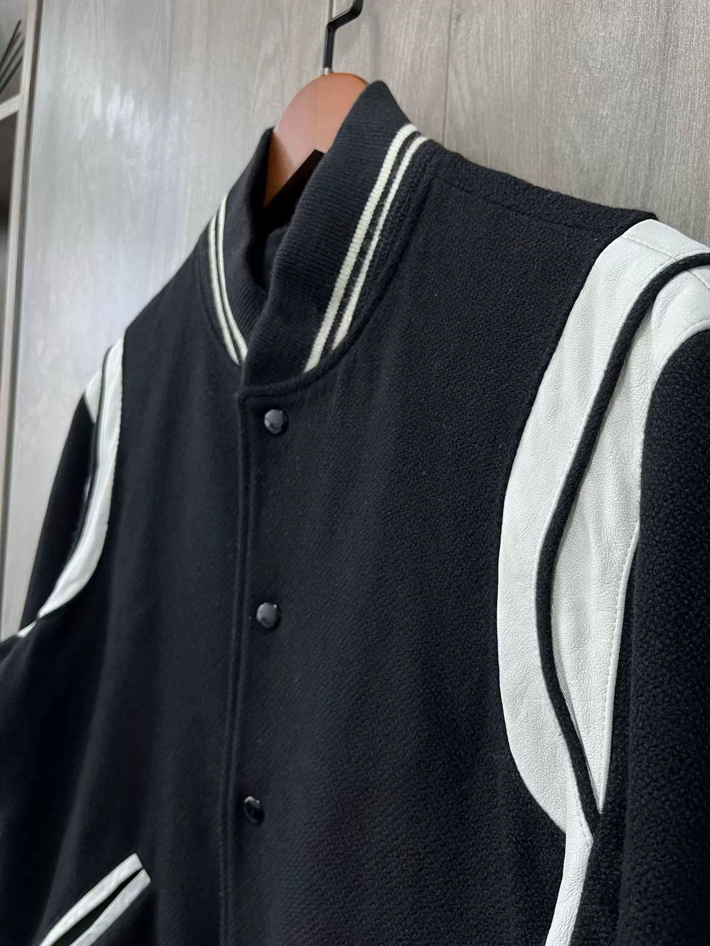 Saint Laurent Paris Saint Laurent Black Baseball Jacket Size US L / EU 52-54 / 3 - 3 Thumbnail