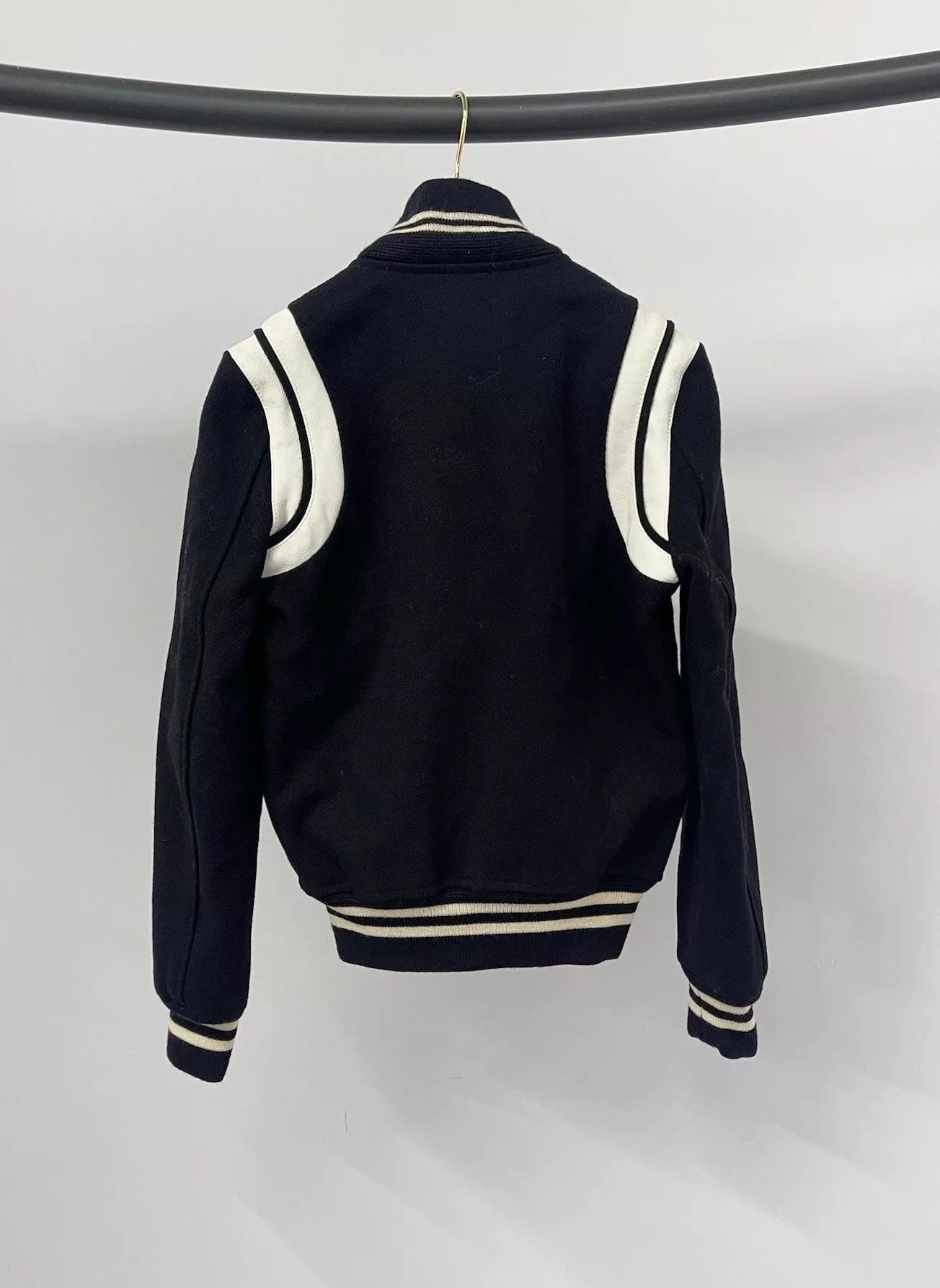 Saint Laurent Paris Saint Laurent Black White Varsity Jacket Size XXS / US 00 / IT 34 - 2 Thumbnail