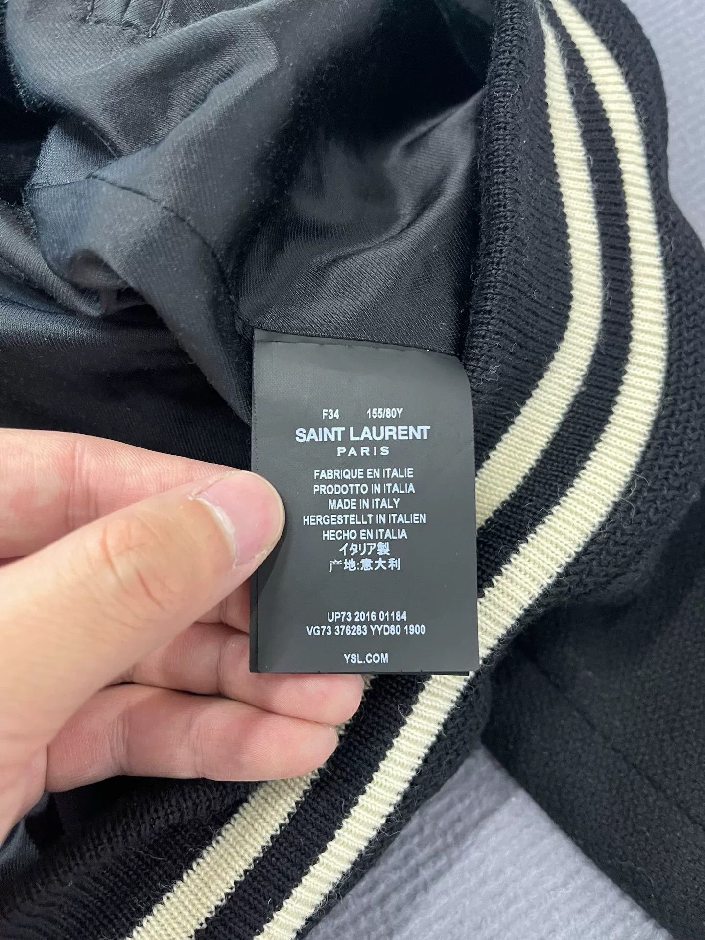 Saint Laurent Paris Saint Laurent Black White Varsity Jacket Size XXS / US 00 / IT 34 - 5 Thumbnail