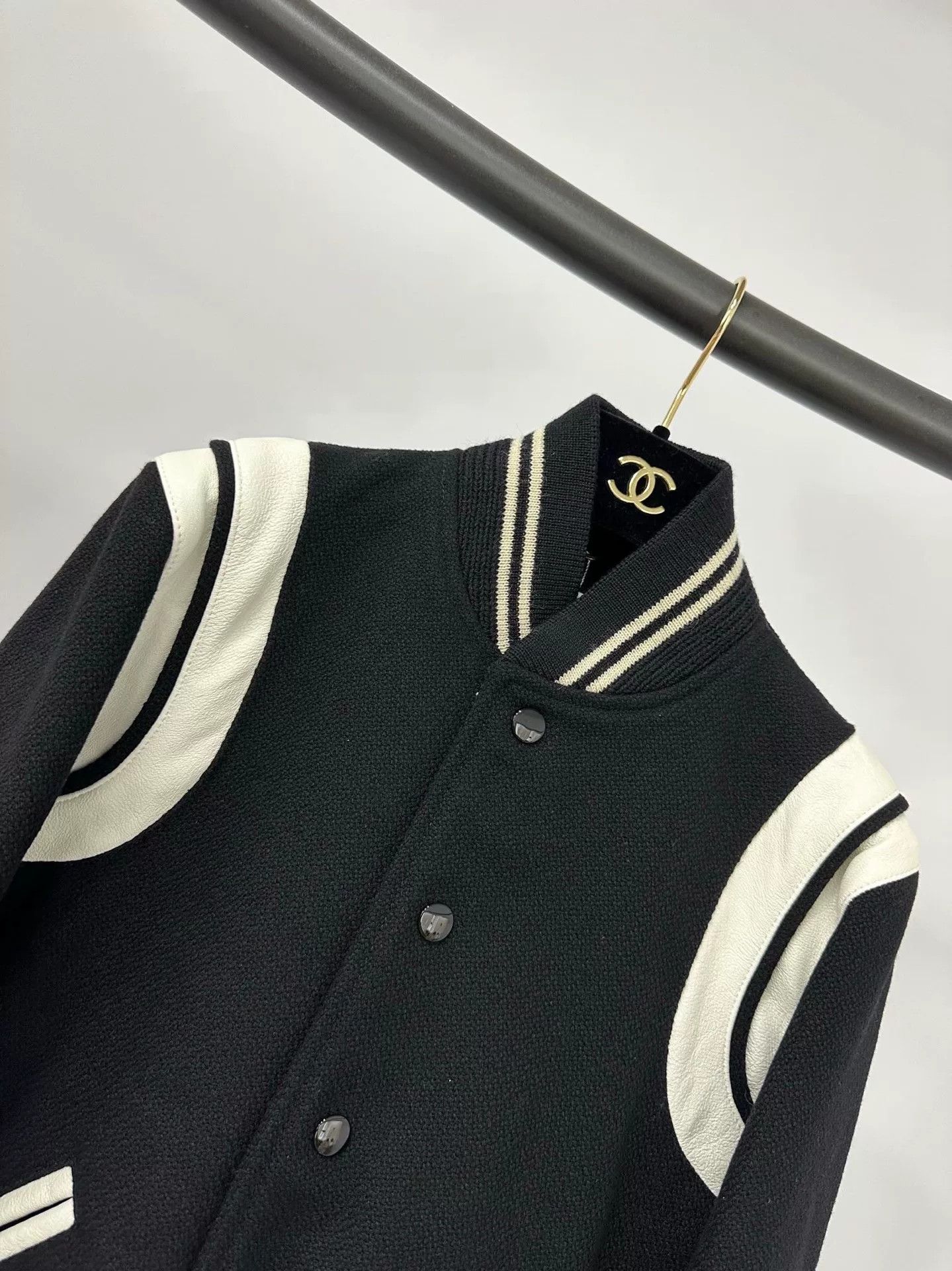Saint Laurent Paris Saint Laurent Black White Varsity Jacket Size XXS / US 00 / IT 34 - 3 Thumbnail