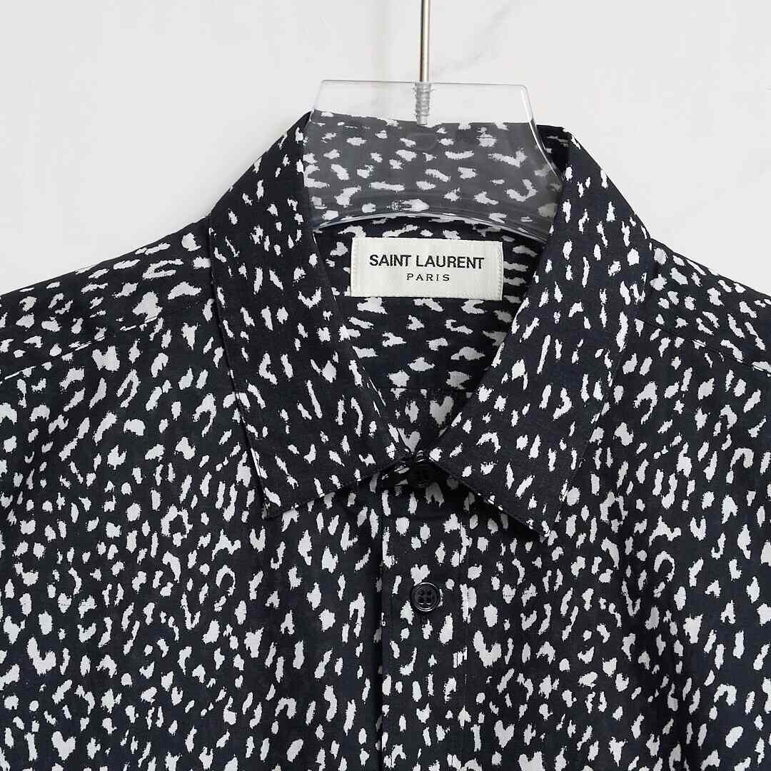 Saint Laurent Paris Saint Laurent Men's Polka Dot Long-Sleeve Shirt Size US XS / EU 42 / 0 - 2 Thumbnail