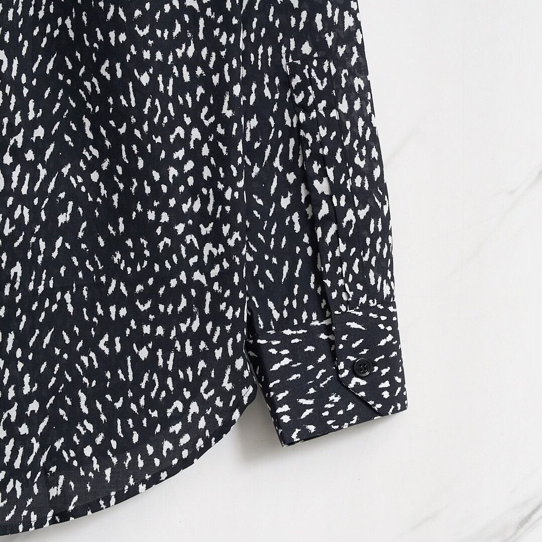 Saint Laurent Paris Saint Laurent Men's Polka Dot Long-Sleeve Shirt Size US XS / EU 42 / 0 - 5 Thumbnail