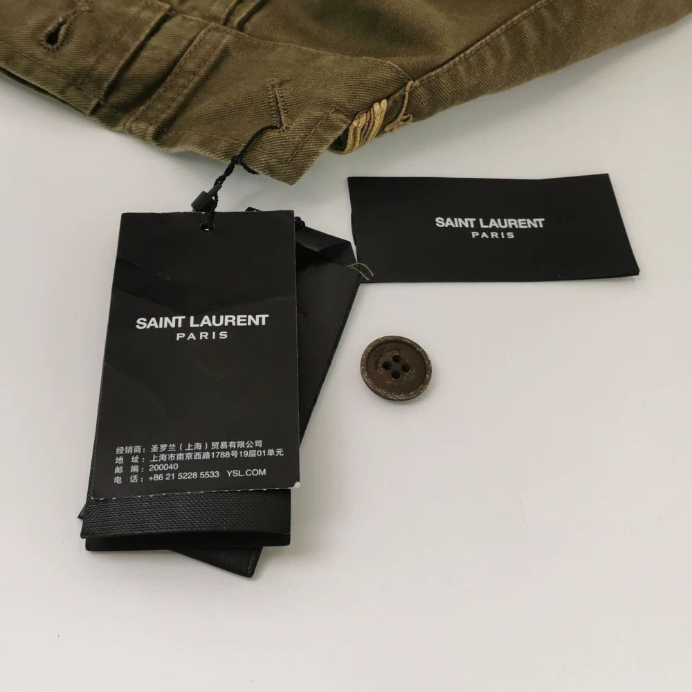 Saint Laurent Paris Saint Laurent Olive Green Cotton Jacket Size US S / EU 44-46 / 1 - 4 Thumbnail