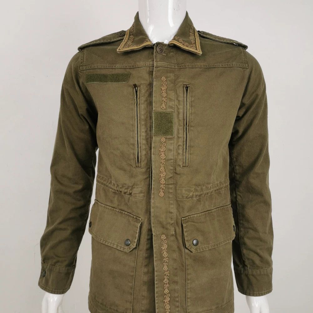 Saint Laurent Paris Saint Laurent Olive Green Cotton Jacket Size US S / EU 44-46 / 1 - 3 Thumbnail