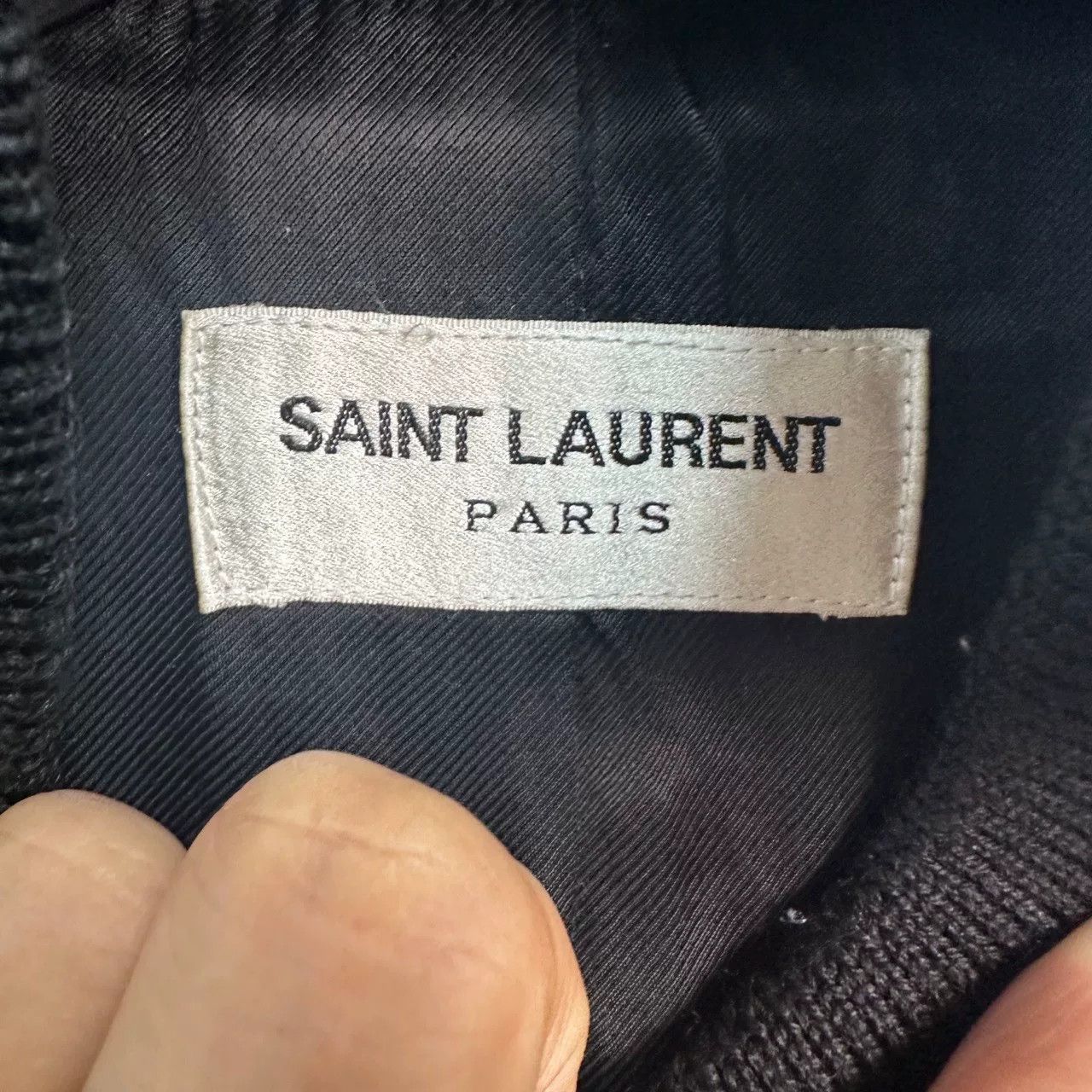 Saint Laurent Paris Saint Laurent Black Leather Sleeve Baseball Jacket Size US L / EU 52-54 / 3 - 3 Thumbnail
