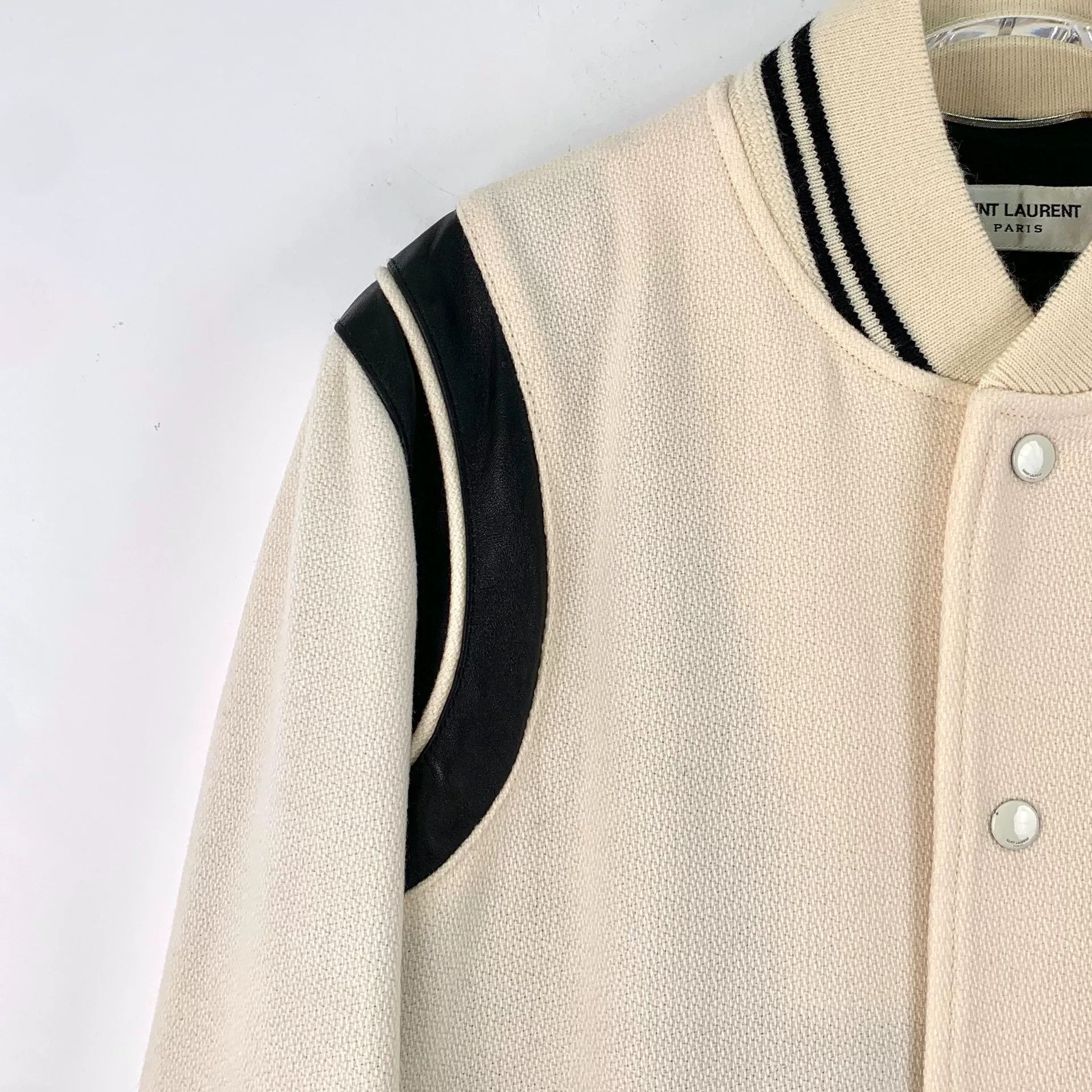 Saint Laurent Paris Saint Laurent 2022 Beige Baseball Jacket Size US M / EU 48-50 / 2 - 3 Thumbnail