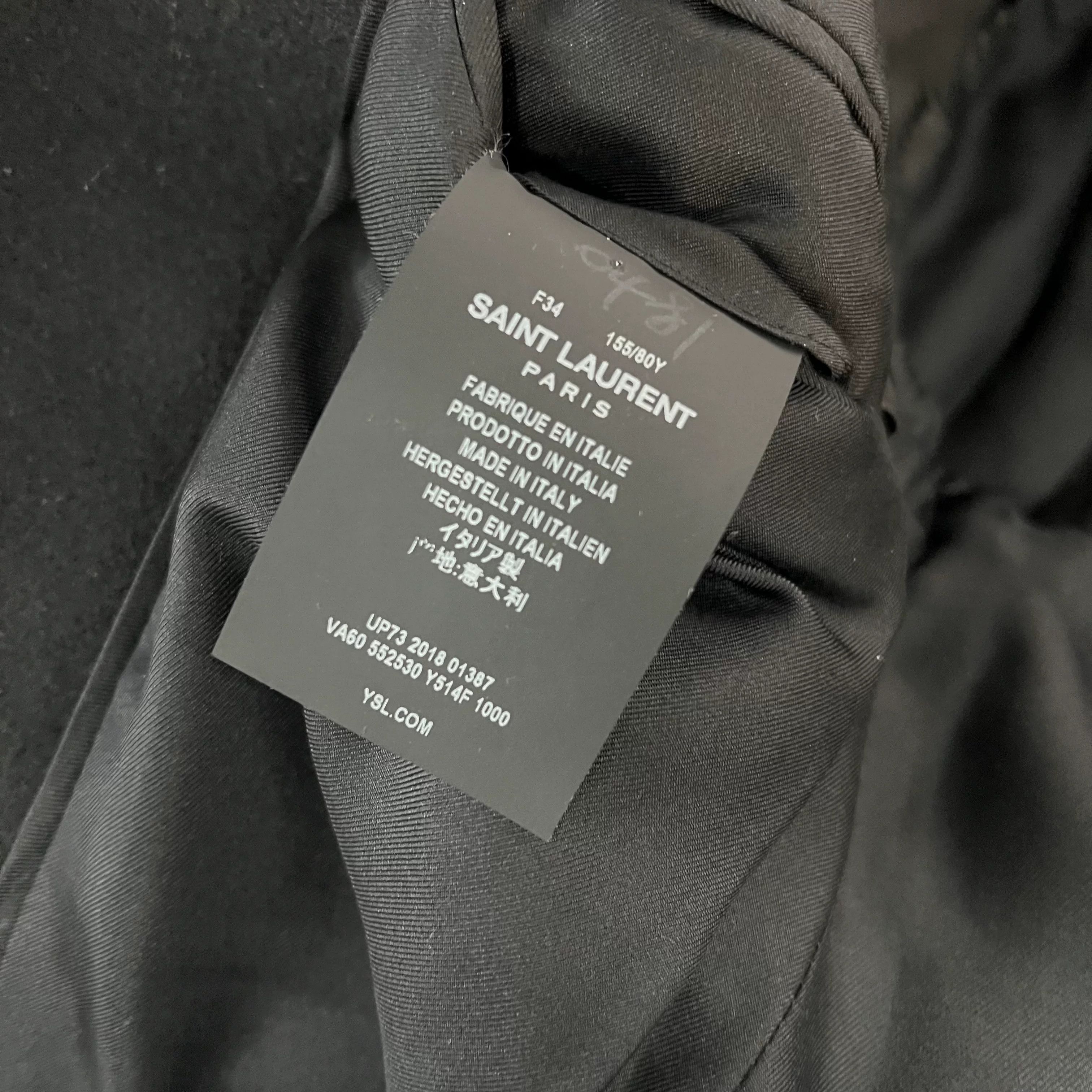 Saint Laurent Paris Saint Laurent Black Logo Blazer Size XS / US 0-2 / IT 36-38 - 4 Thumbnail