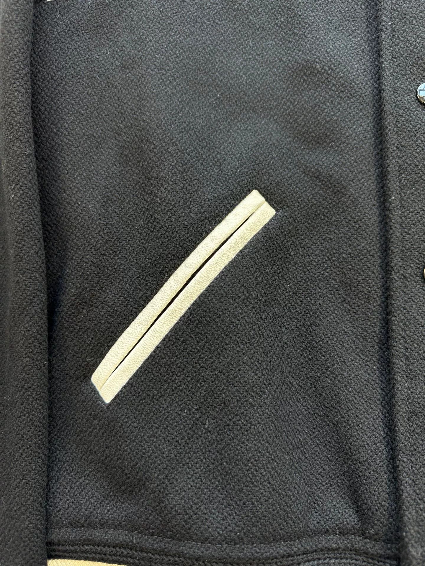 Saint Laurent Paris Saint Laurent Black White Leather Baseball Jacket Size US M / EU 48-50 / 2 - 8 Thumbnail