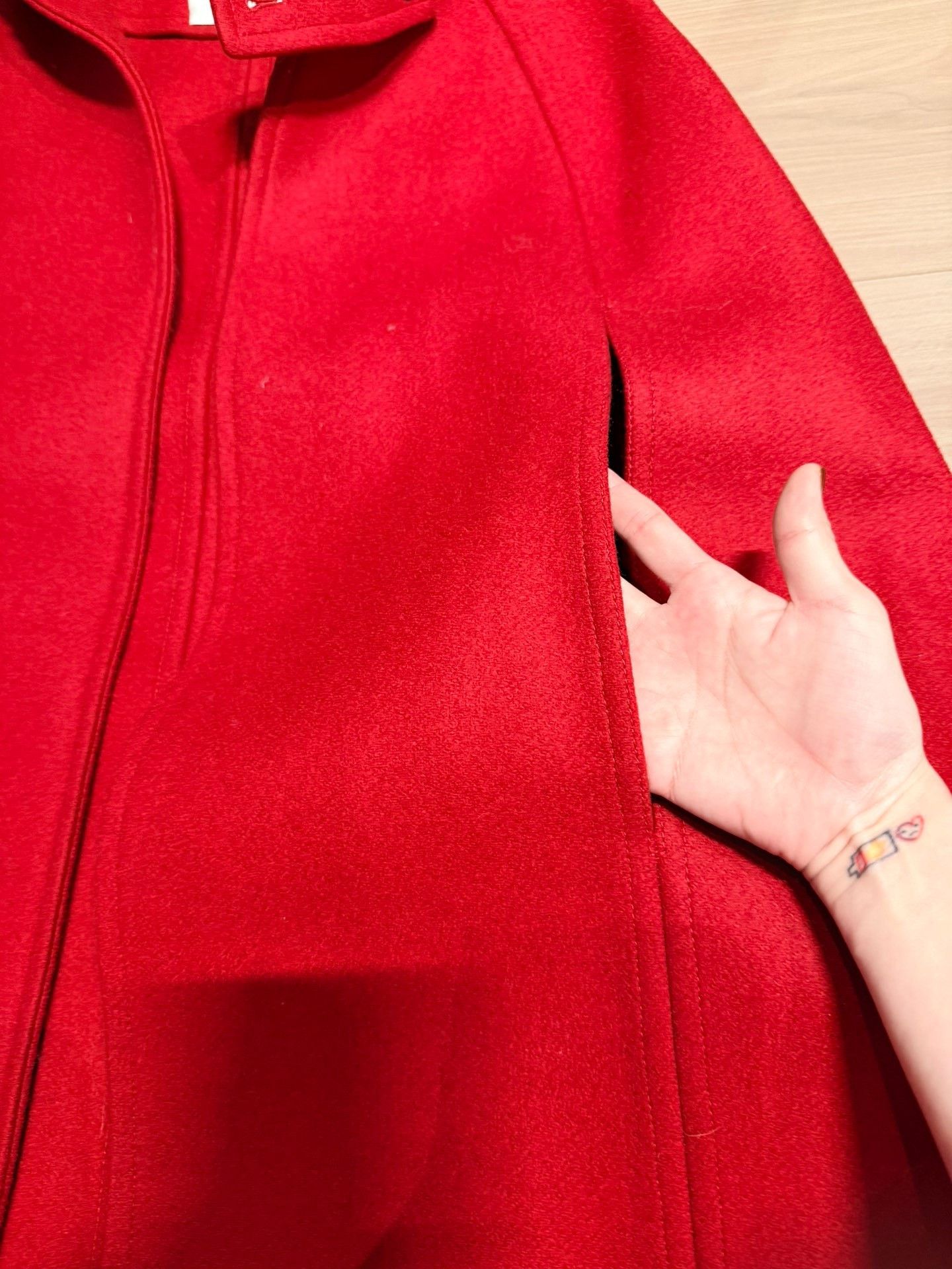 Saint Laurent Paris YSL Saint Laurent Red Hooded Cape Size XXS / US 00 / IT 34 - 4 Thumbnail