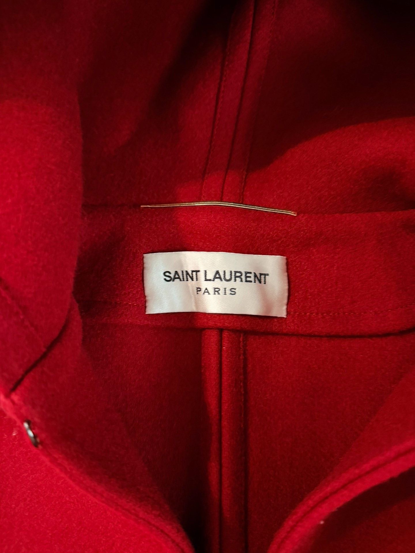 Saint Laurent Paris YSL Saint Laurent Red Hooded Cape Size XXS / US 00 / IT 34 - 2 Thumbnail