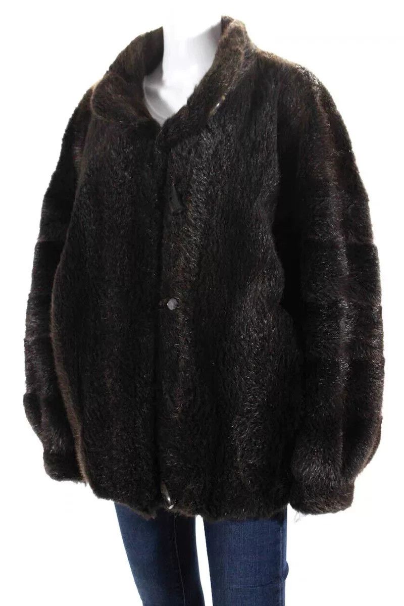 Saint Laurent Paris Vintage YSL Brown Fur Toggle Coat Size M / US 6-8 / IT 42-44 - 3 Thumbnail