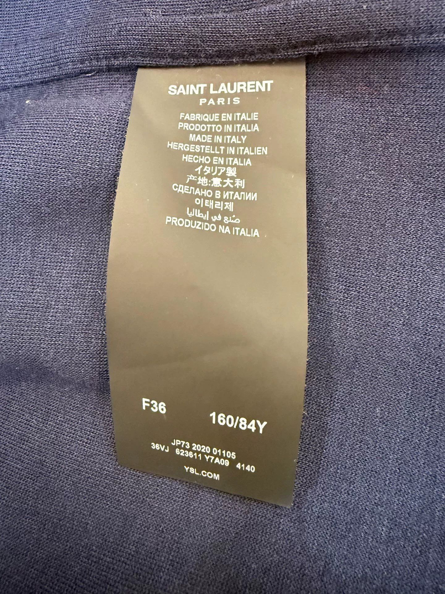Saint Laurent Paris Saint Laurent Navy Wool Shirt Size XS / US 0-2 / IT 36-38 - 7 Thumbnail
