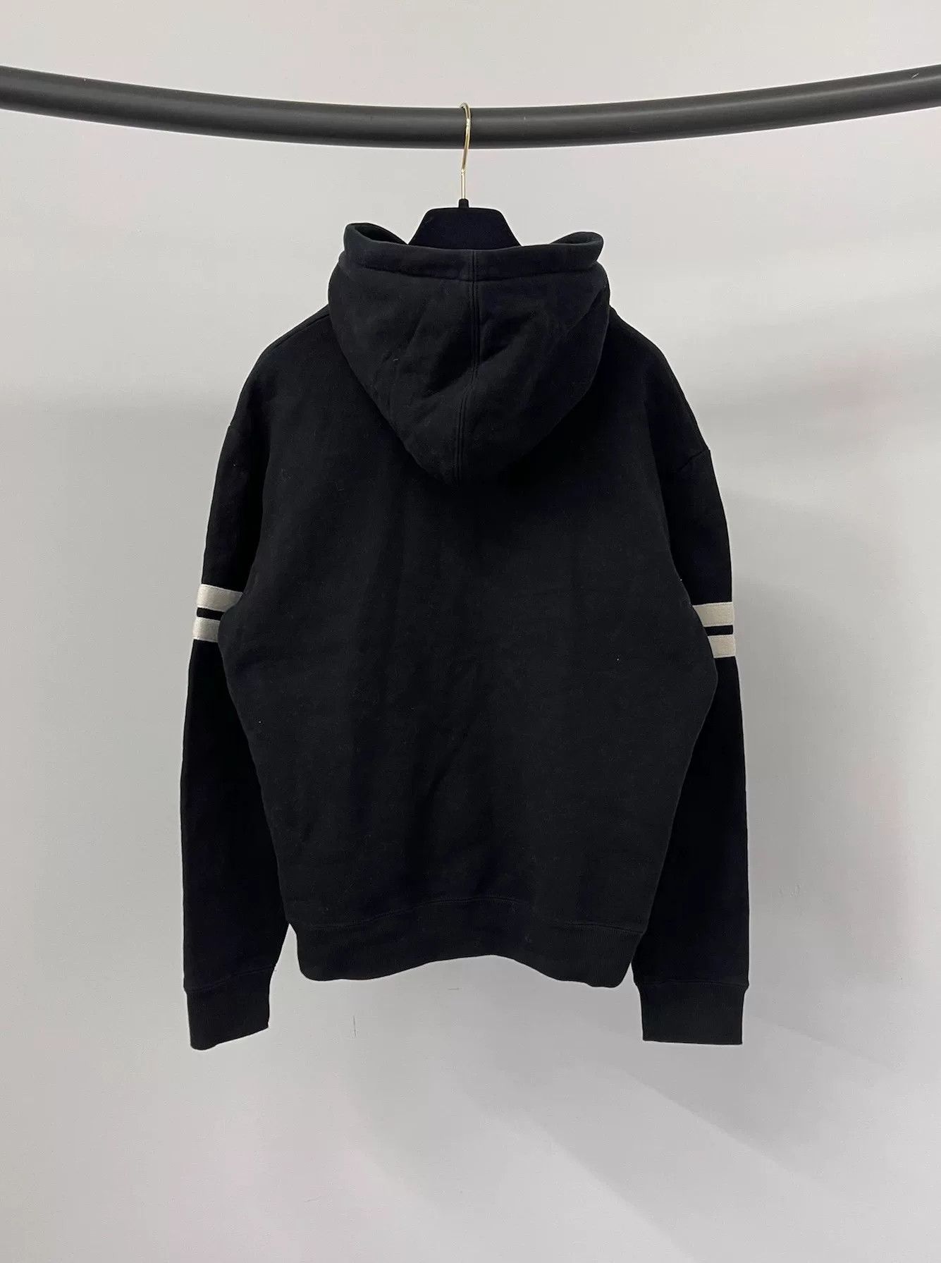 Saint Laurent Paris Saint Laurent Black Striped Sleeve Hoodie Size US M / EU 48-50 / 2 - 2 Thumbnail