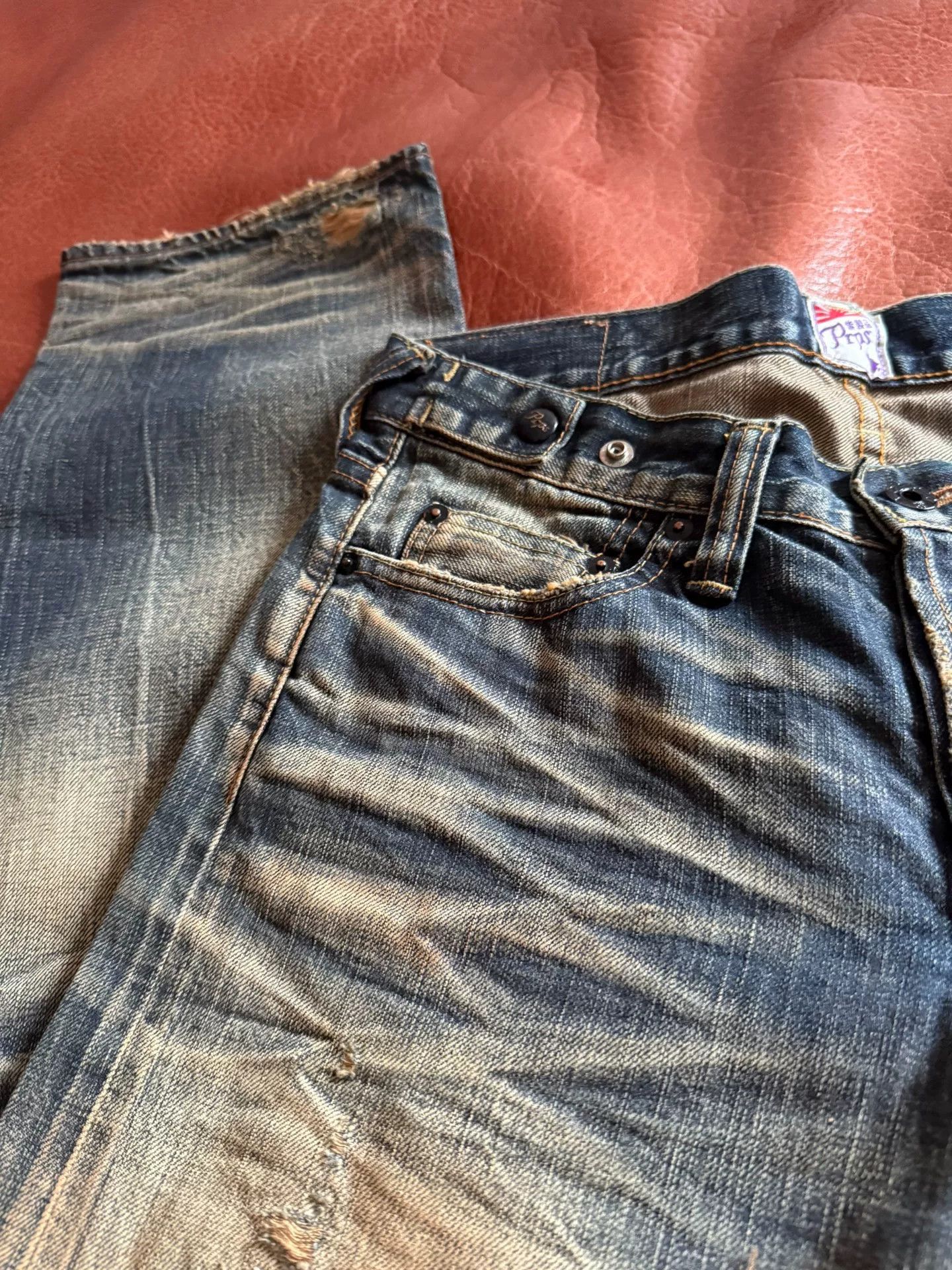 Prps PRPS W31 Men's Straight Purple Ear Jeans Size US 31 - 3 Thumbnail