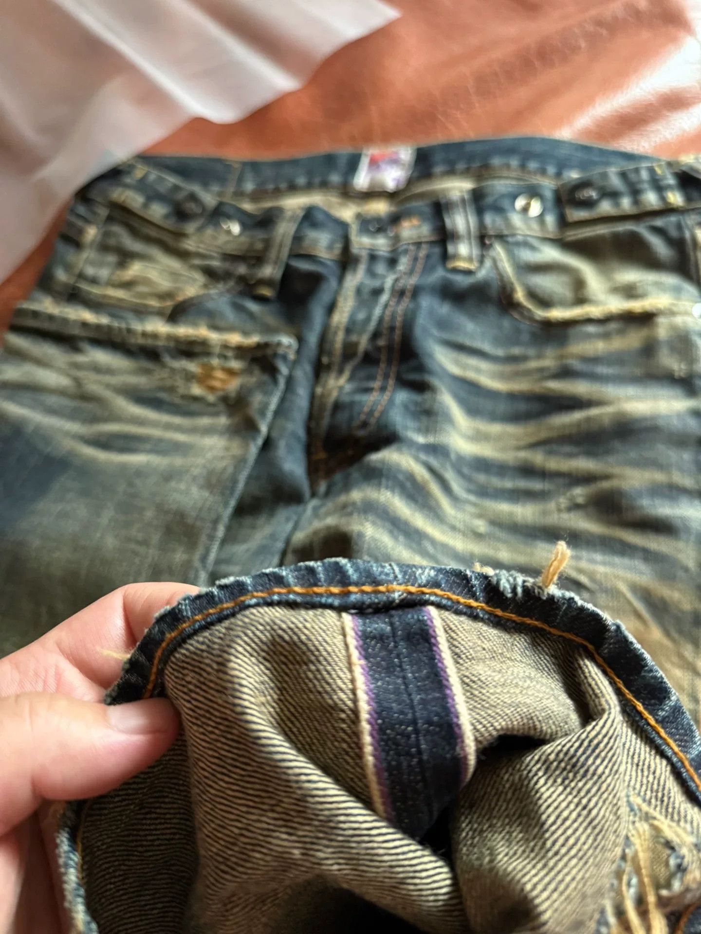 Prps PRPS W31 Men's Straight Purple Ear Jeans Size US 31 - 5 Thumbnail