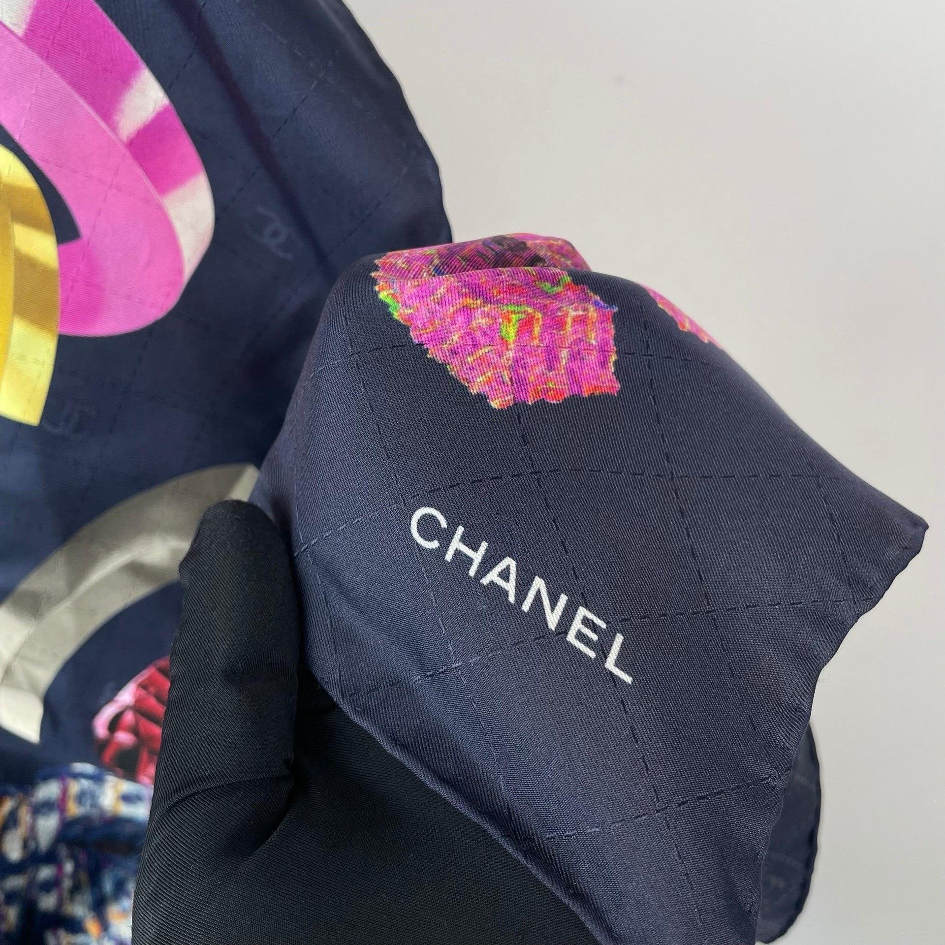 Chanel Chanel Retro Embroidered Multi Scarf S Men Size ONE SIZE - 5 Thumbnail