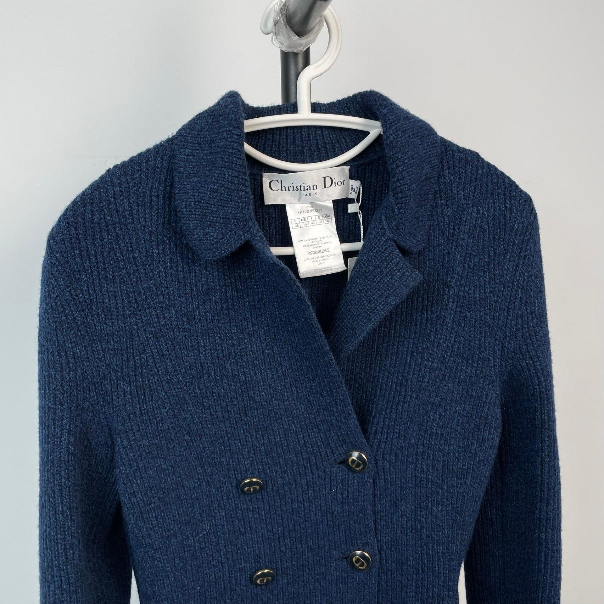 Dior Dior Formal Wool Blue Jacket 38 Women Size S / US 4 / IT 40 - 4 Thumbnail