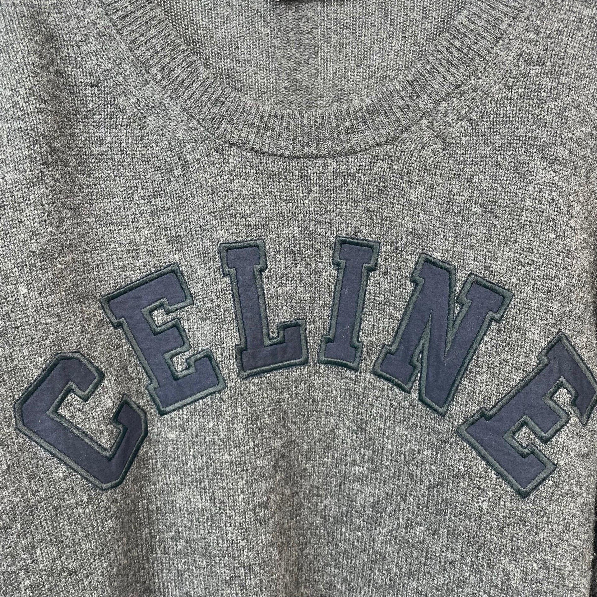 Celine Celine Knit Cropped Gray Sweater L Women Size L / US 10 / IT 46 - 2 Thumbnail