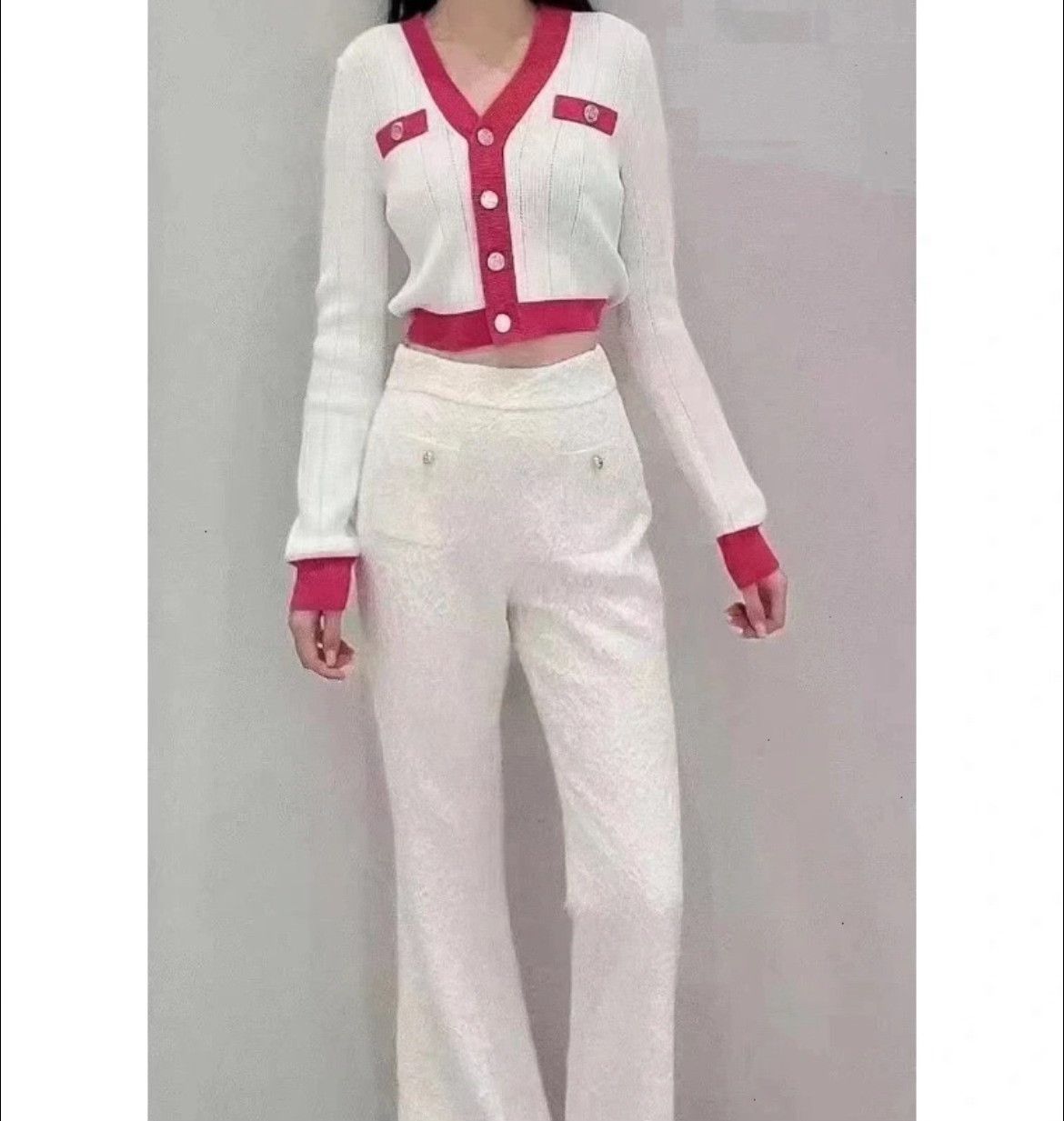 Chanel Chanel Knit White Pants 23 Women Size 23" - 2 Thumbnail