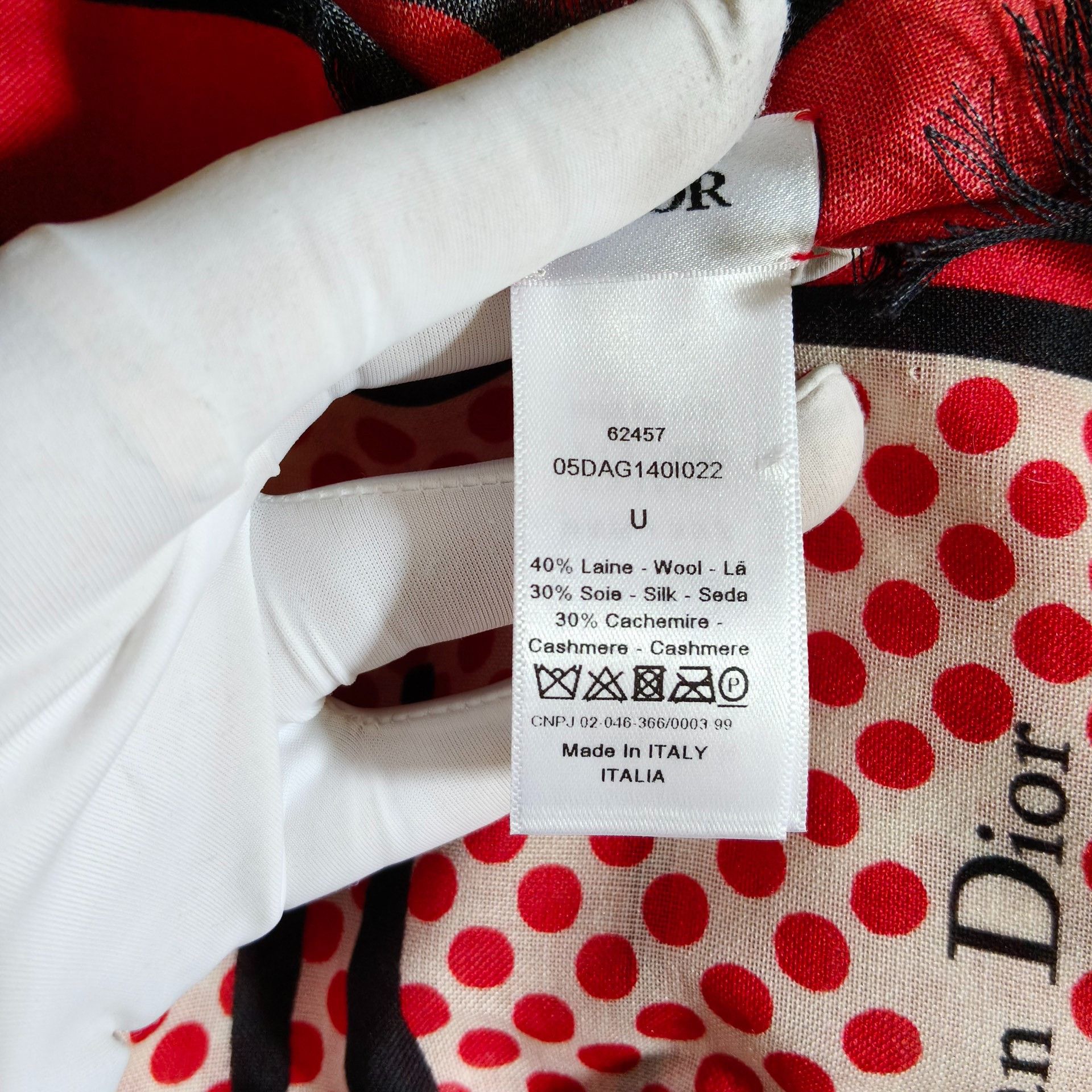 Dior Dior Limited Red Scarf XS Men Size ONE SIZE - 3 Thumbnail