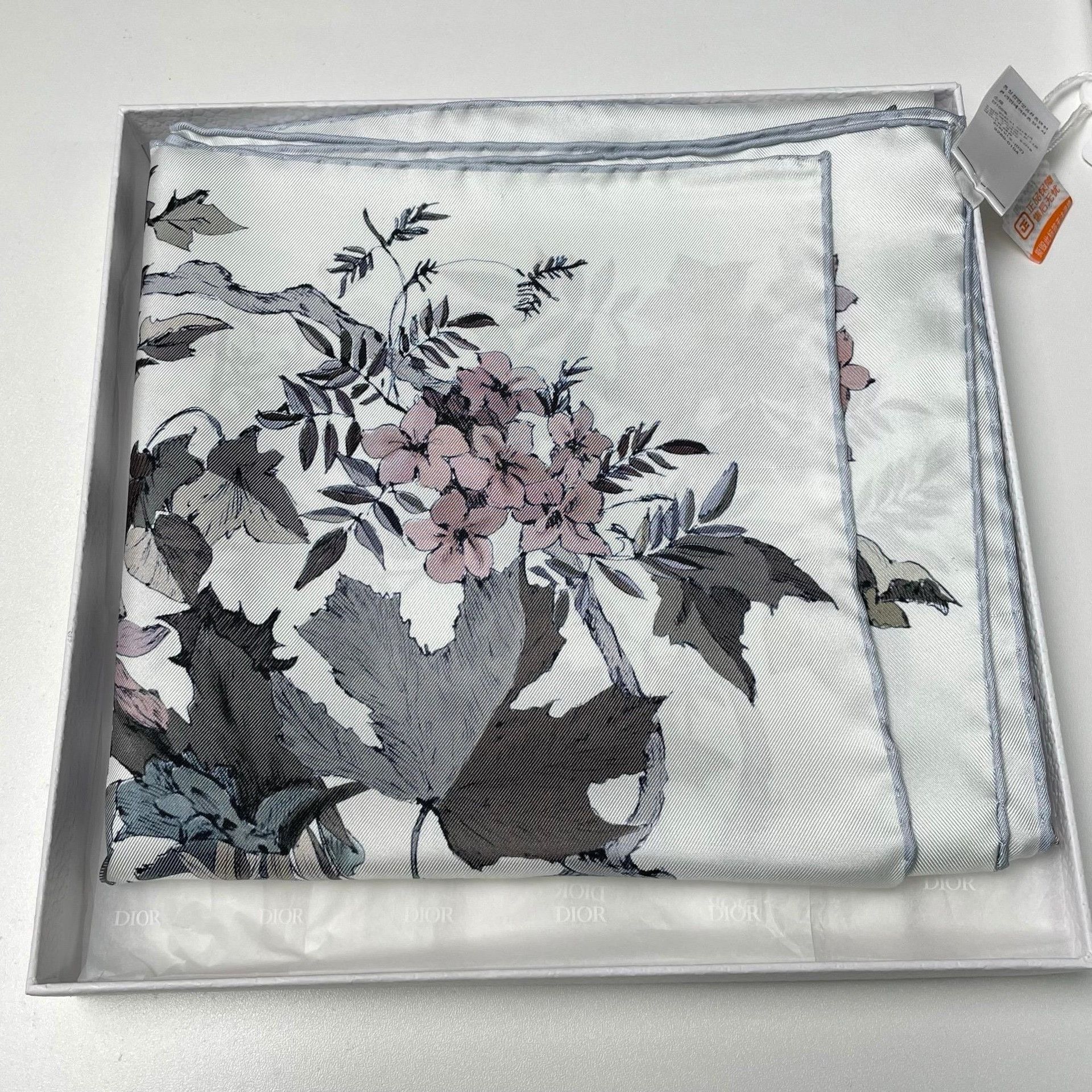 Dior Dior Floral Graphic Blue Scarf XS Men Size ONE SIZE - 5 Thumbnail