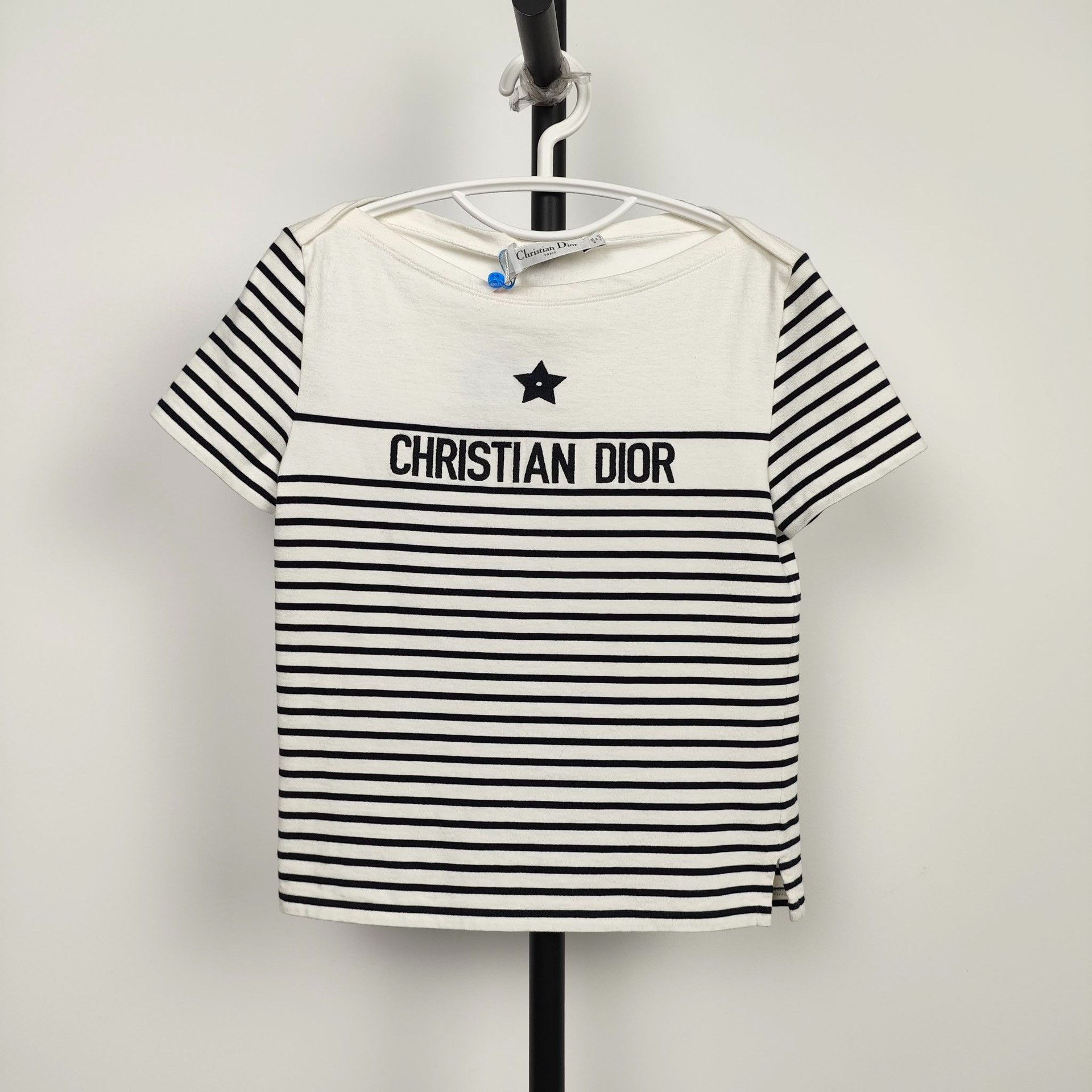 Dior Dior Cotton Striped Black T-Shirt XS Women Size XS / US 0-2 / IT 36-38 - 7 Thumbnail