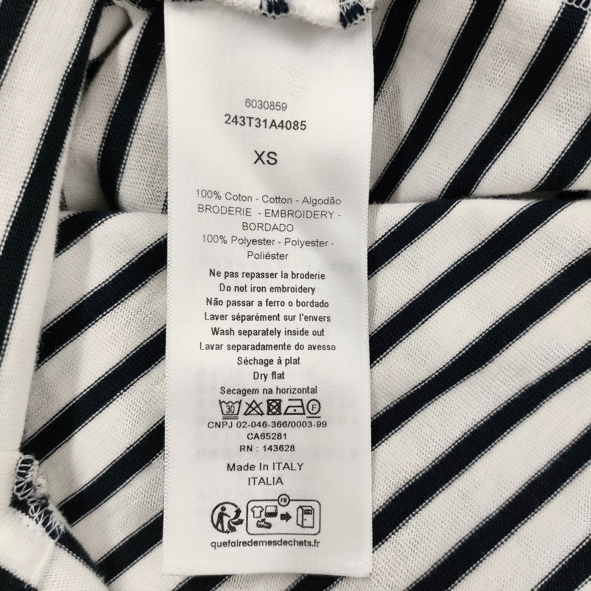 Dior Dior Cotton Striped Black T-Shirt XS Women Size XS / US 0-2 / IT 36-38 - 5 Thumbnail