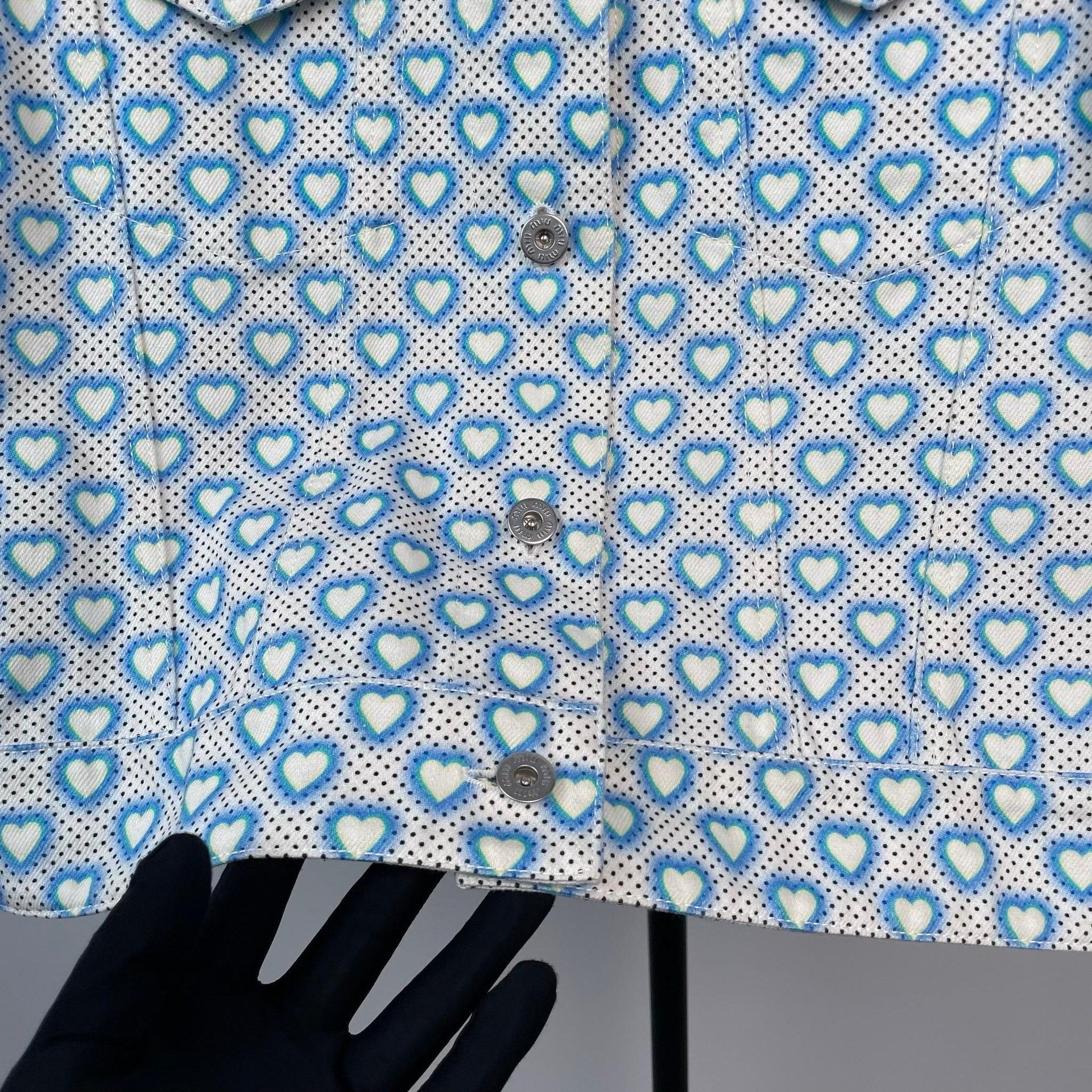Miu Miu Miu Miu Denim Graphic Blue Jacket 38 Women Size S / US 4 / IT 40 - 4 Thumbnail